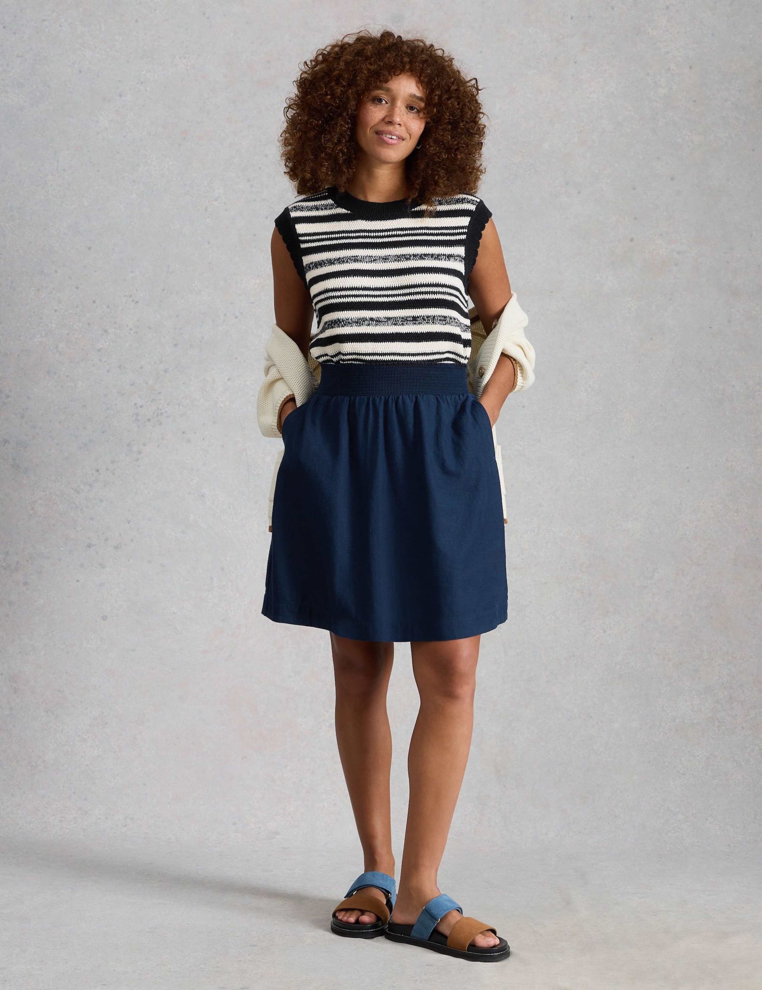 Pure Cotton Striped Knitted Vest