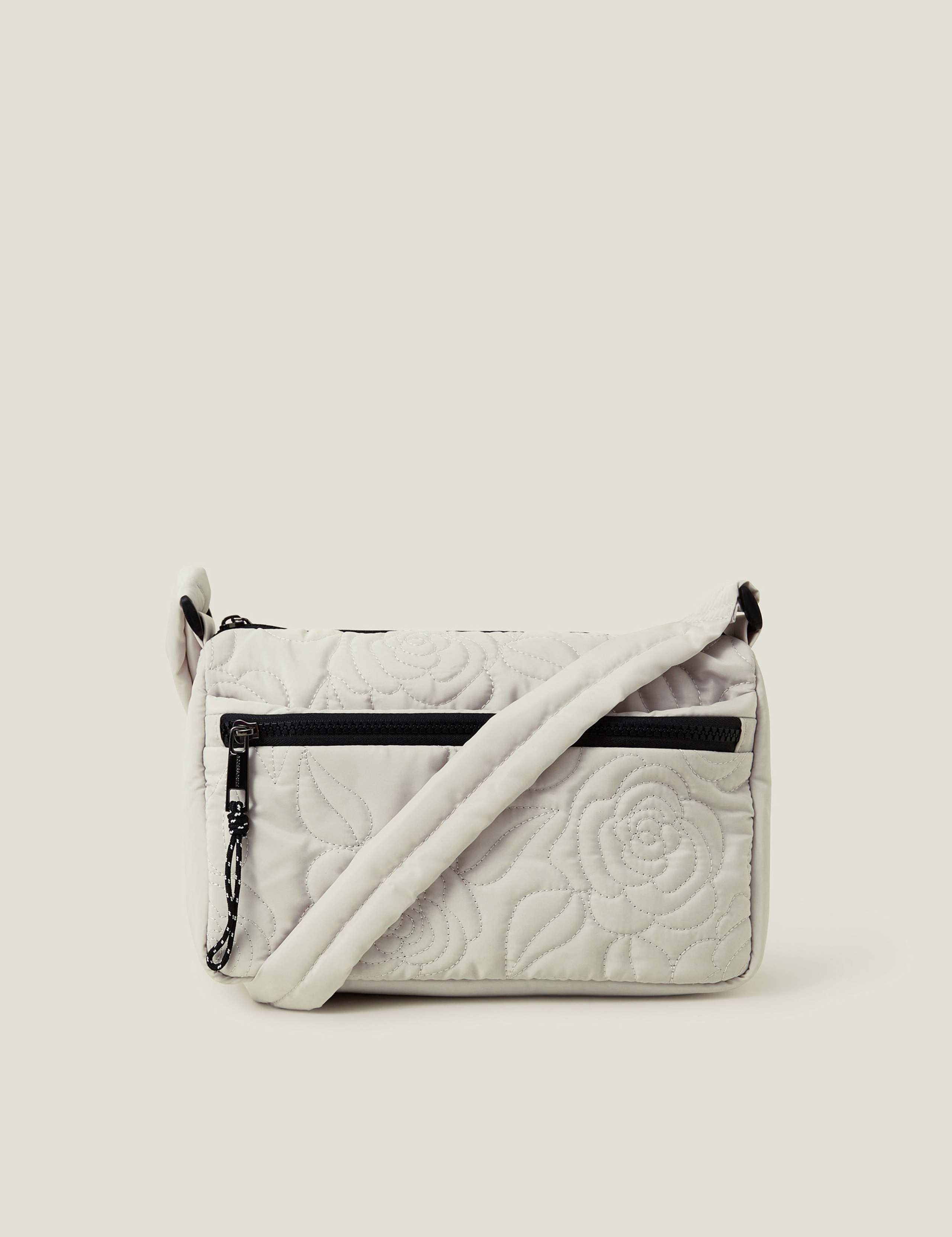 Nylon Floral Quilted Camera Bag