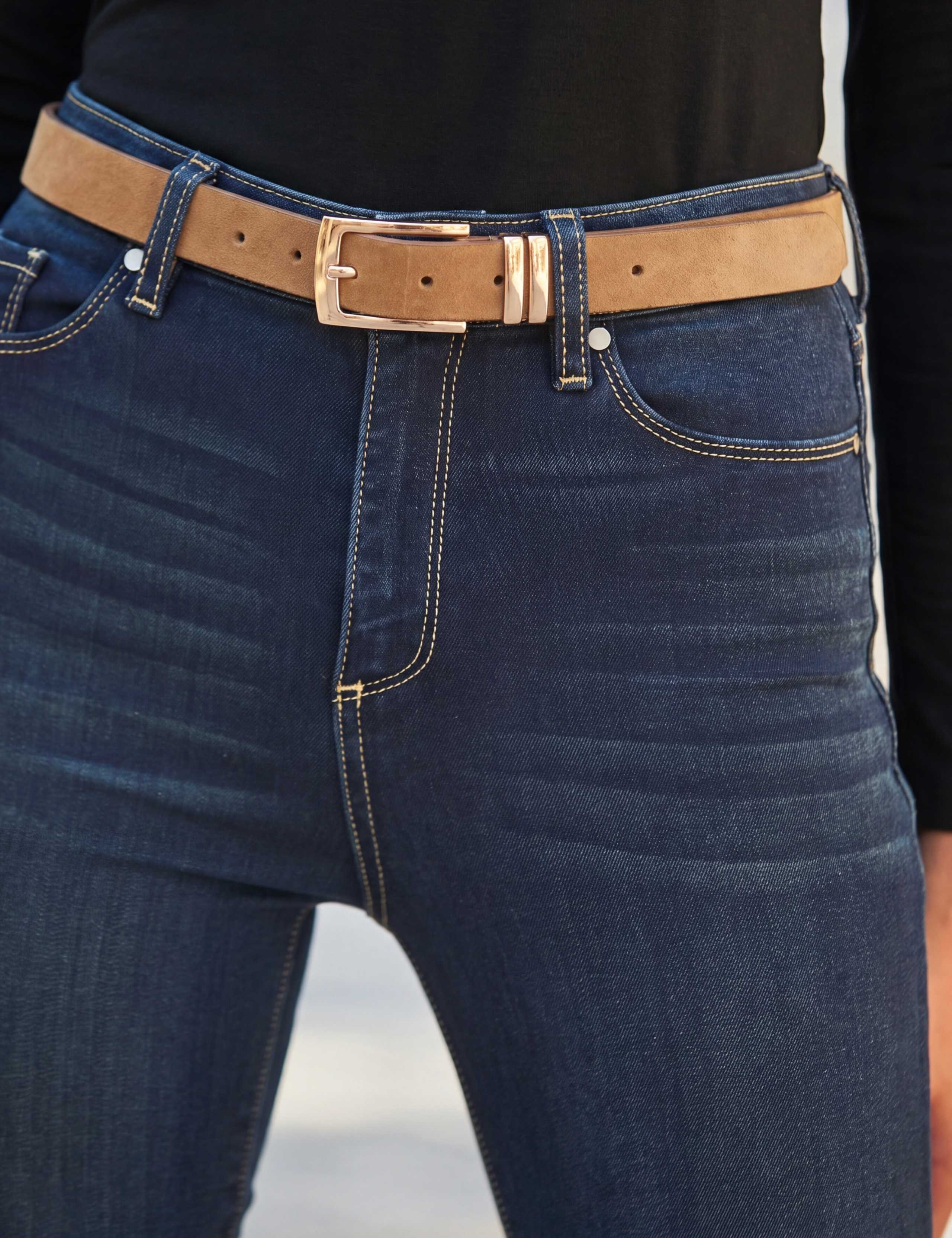 Suede Gold Buckle Jeans Belt