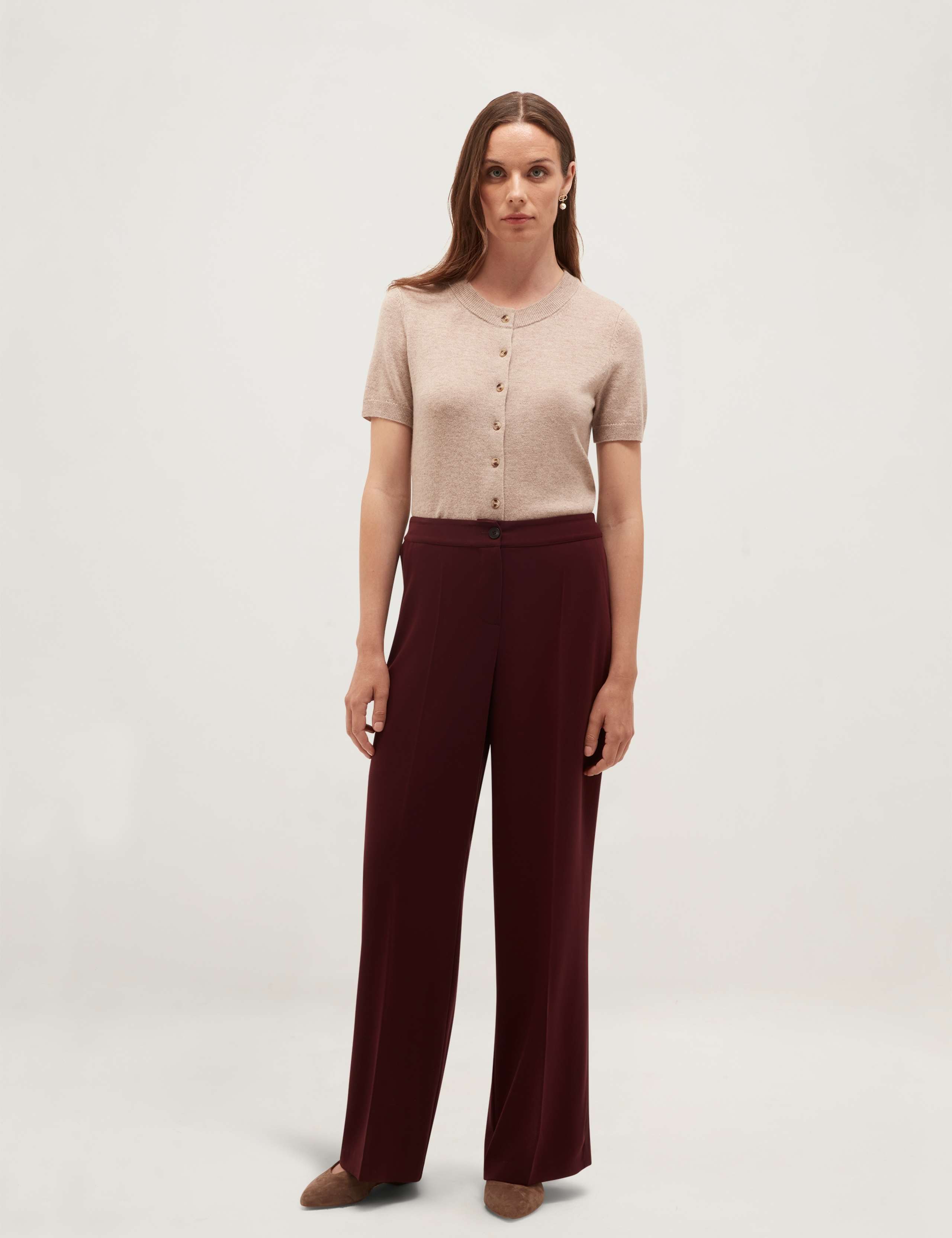 Elasticated Waist Wide Leg Trousers