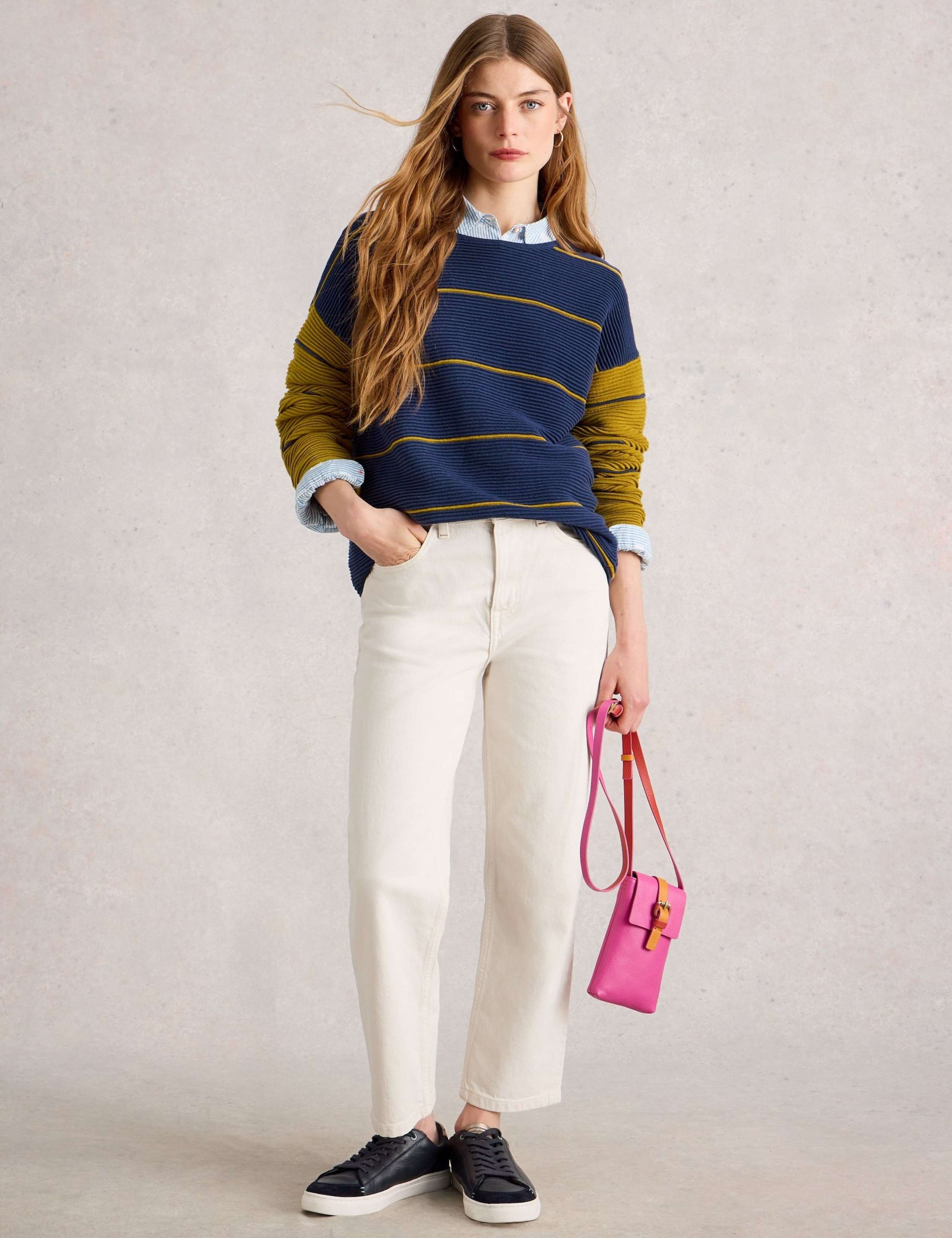 Cotton Striped Round Neck Jumper
