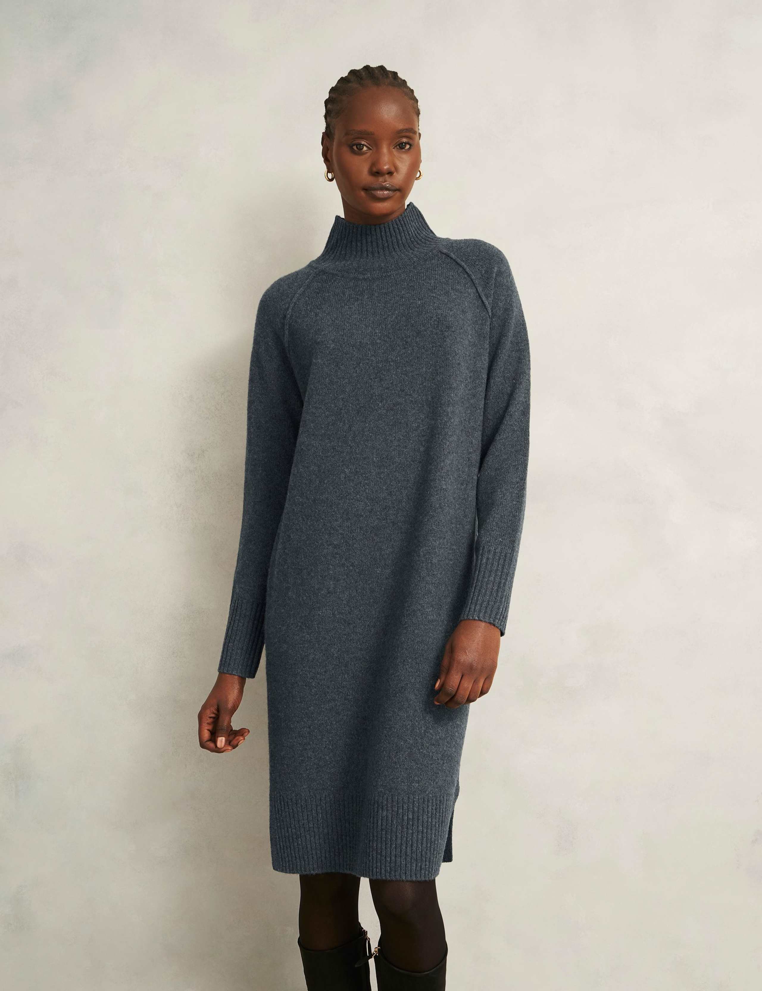 Merino Wool Rich Textured Jumper Dress