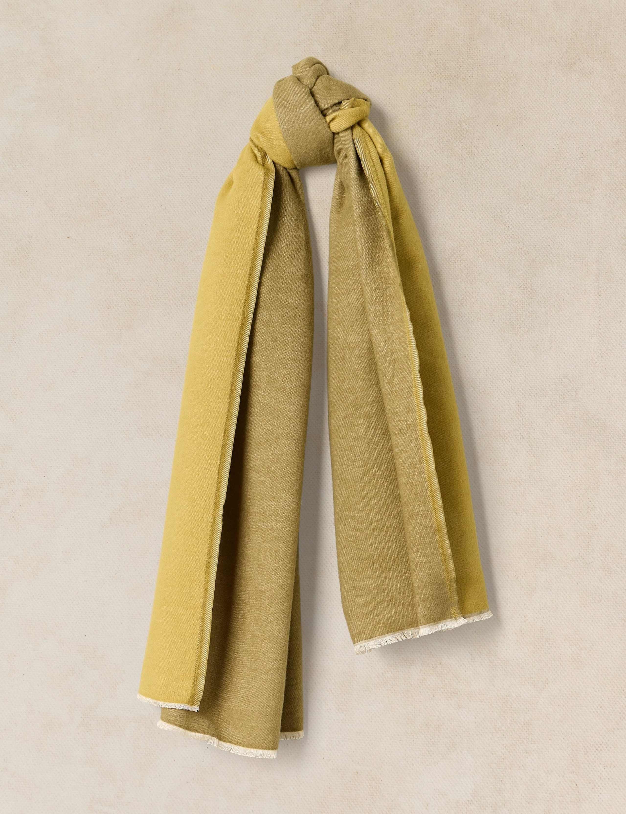 Cotton Rich Fringed Striped Scarf