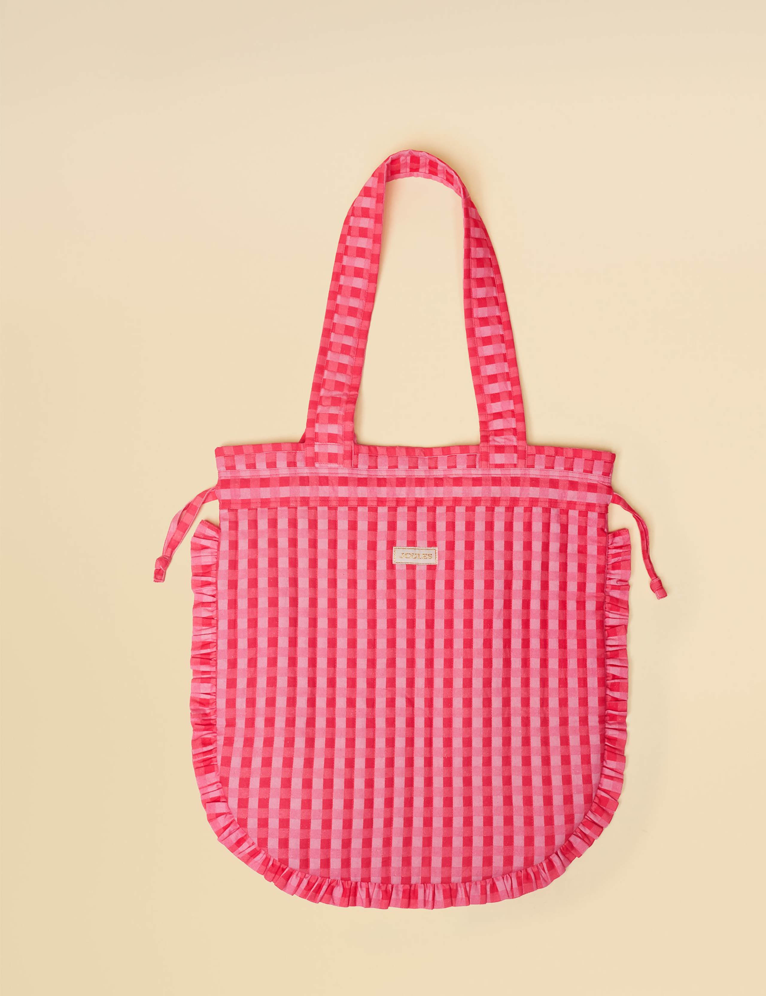 Pure Cotton Checked Quilted Tote Bag