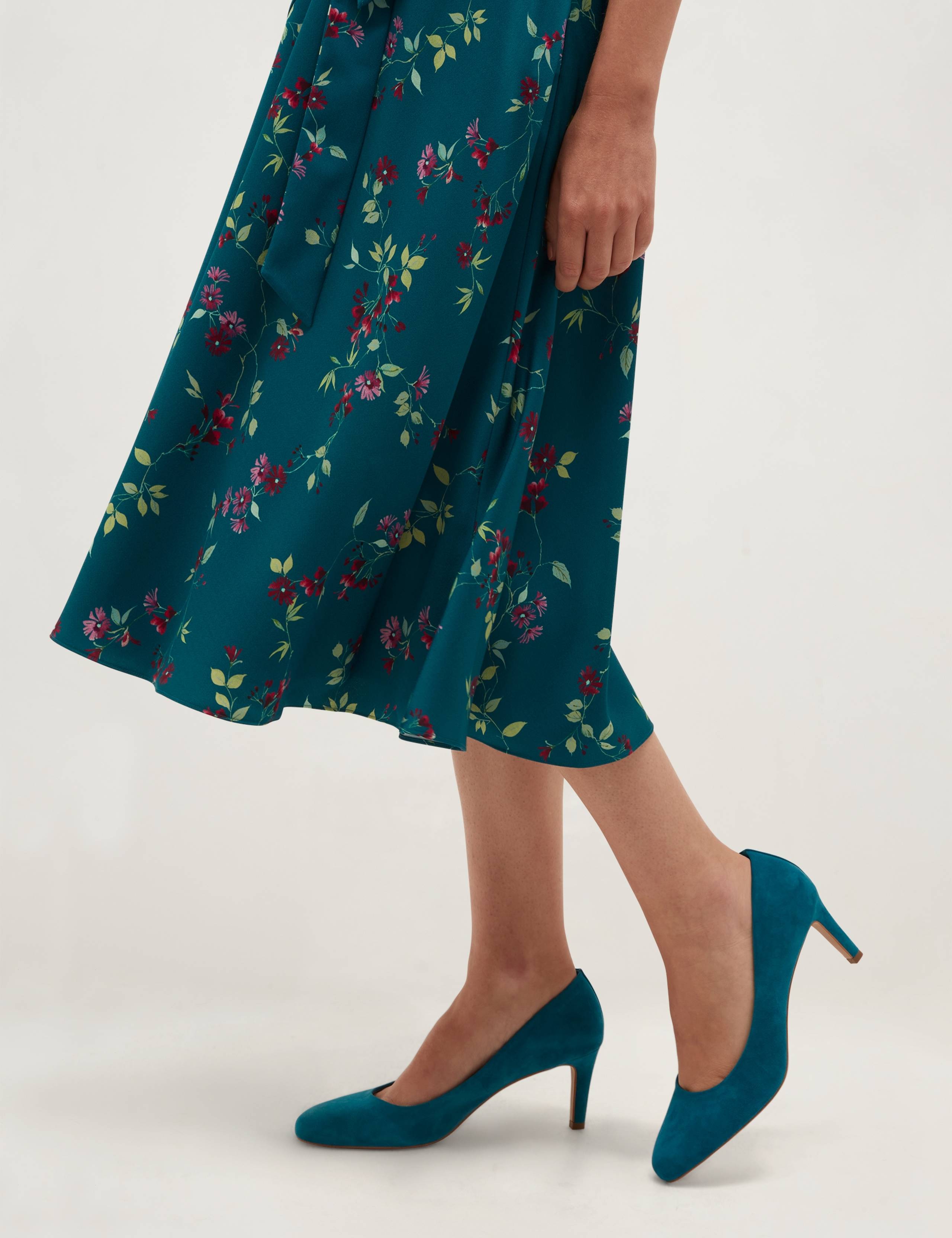 Suede Kitten Heel Court Shoes