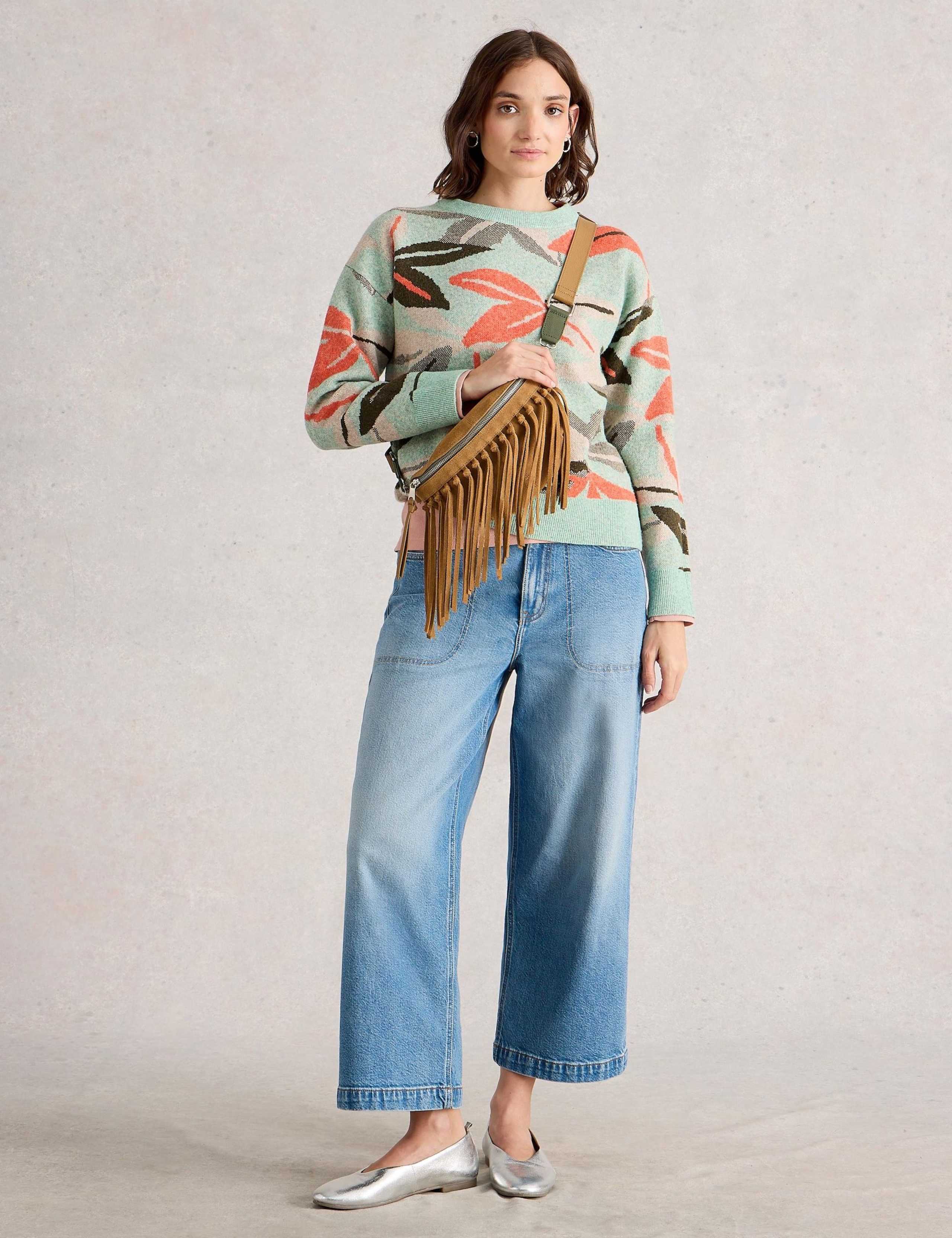 Petal Printed Crew Neck Jumper
