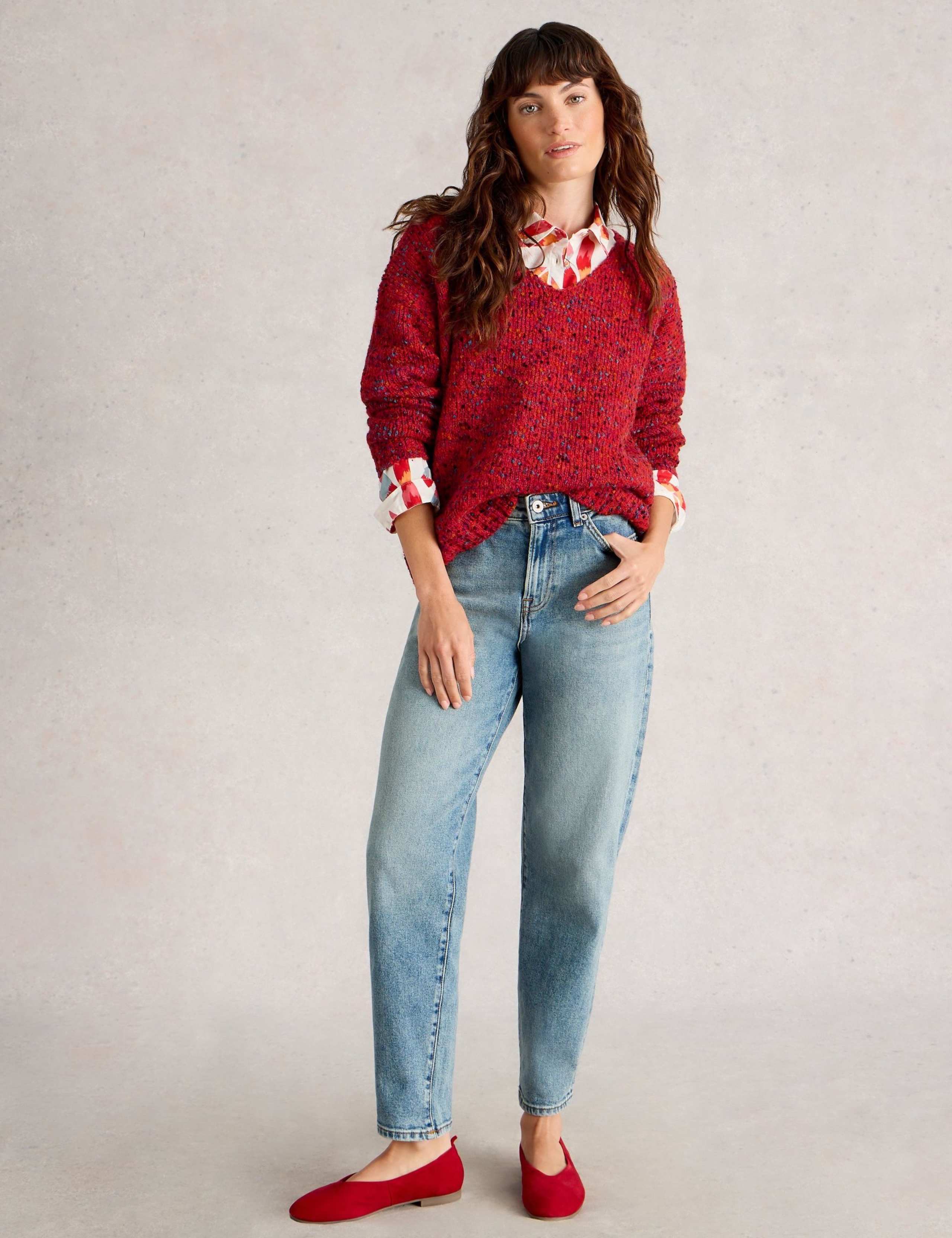 Textured Cosy V-Neck Jumper