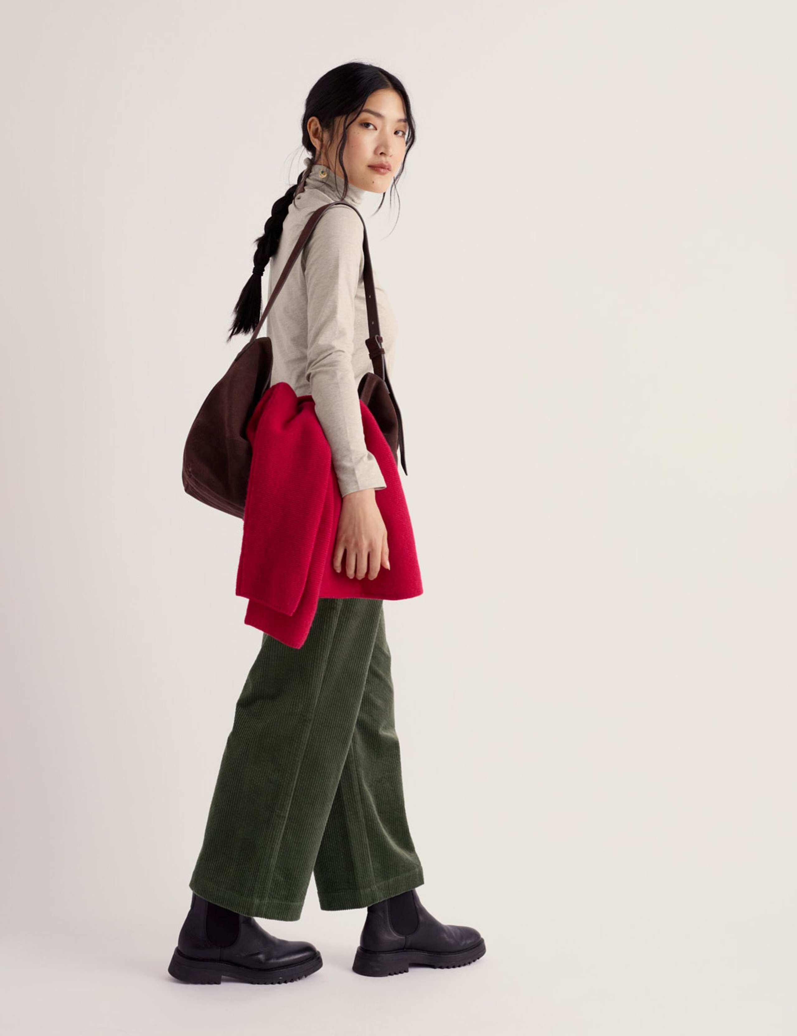 Pure Cotton Roll Neck Regular Fit Top