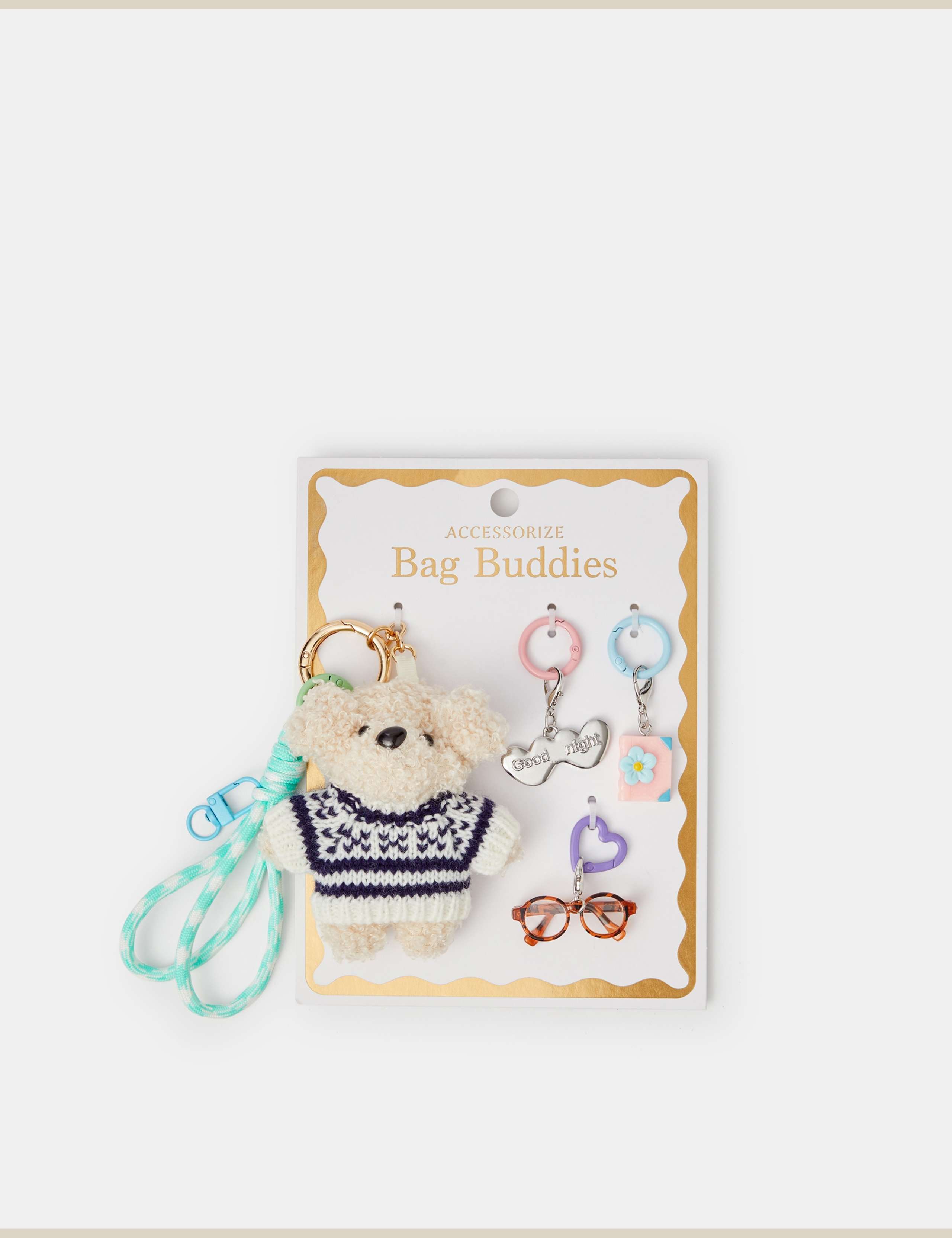 3 Pack Snuggle Pup Bag Charm Keyring