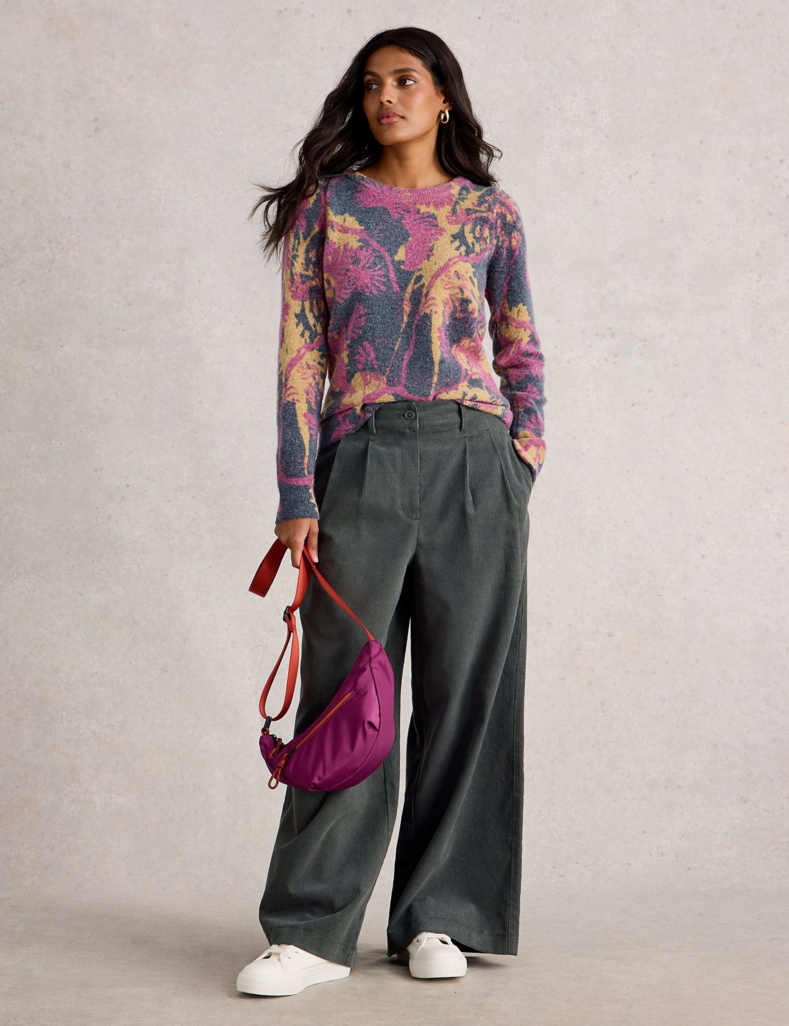 Wool Blend Printed Crew Neck Jumper