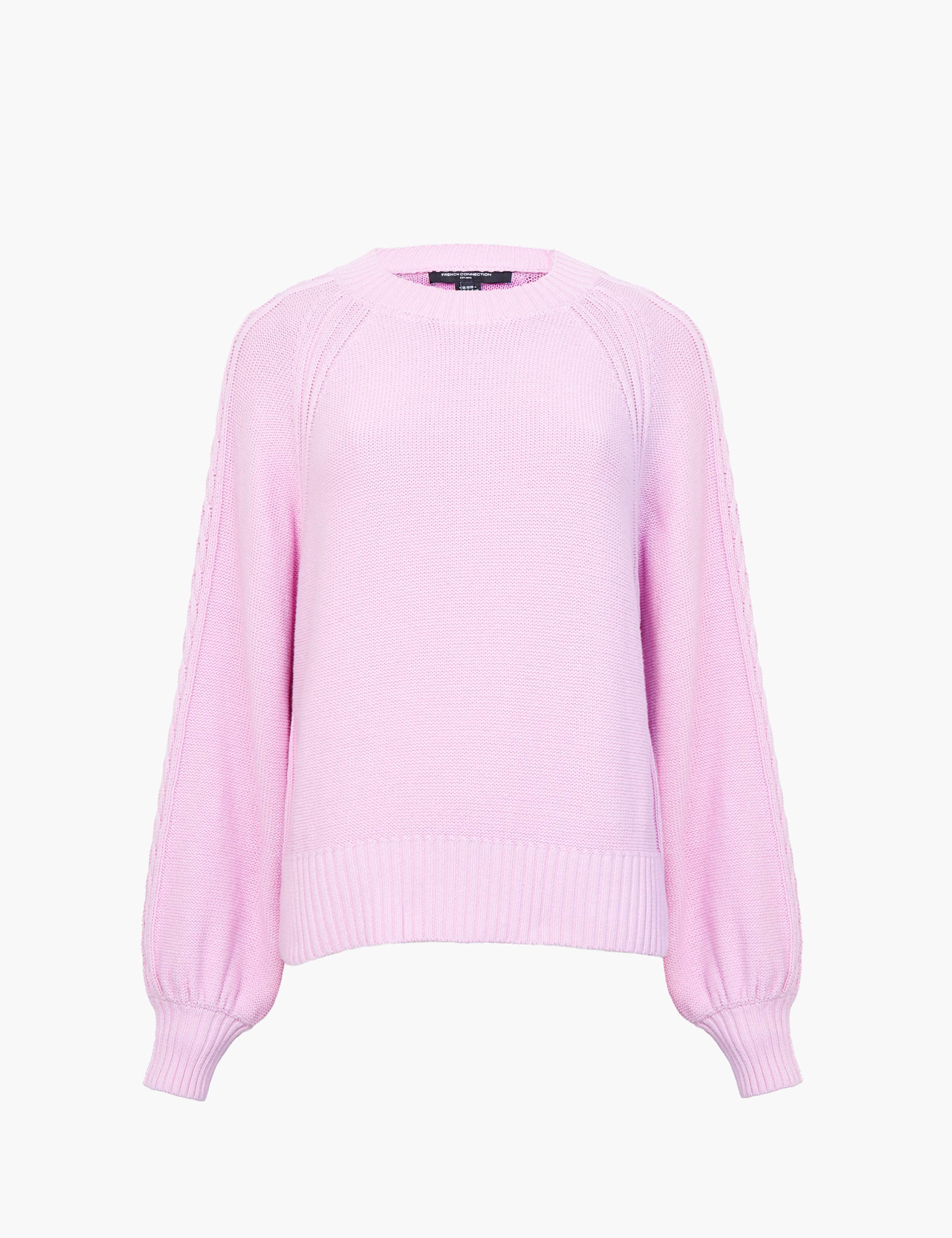 Cable Knit Sleeve Crew Neck Jumper