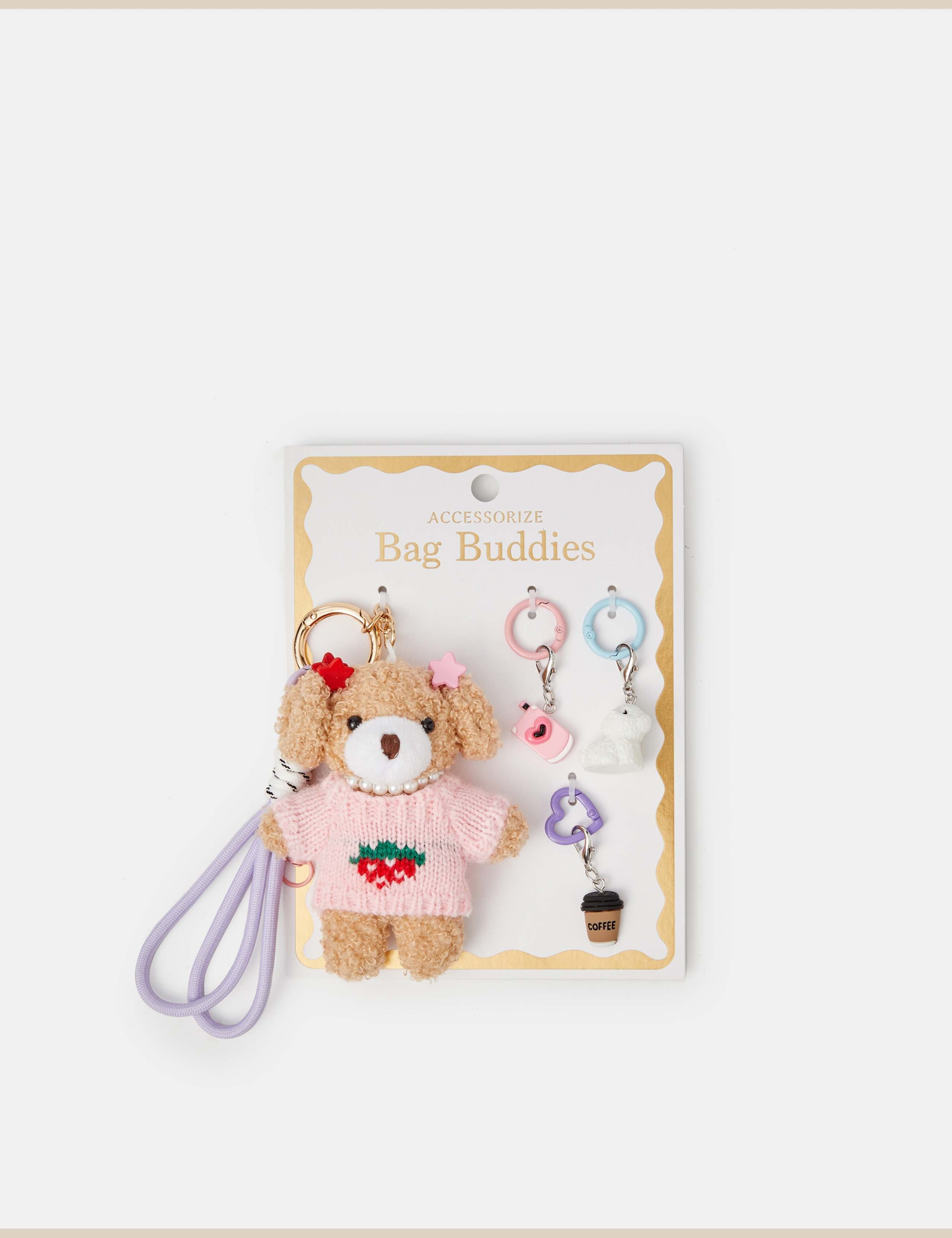 3 Pack Fashionista Dog Bag Charm Keyring