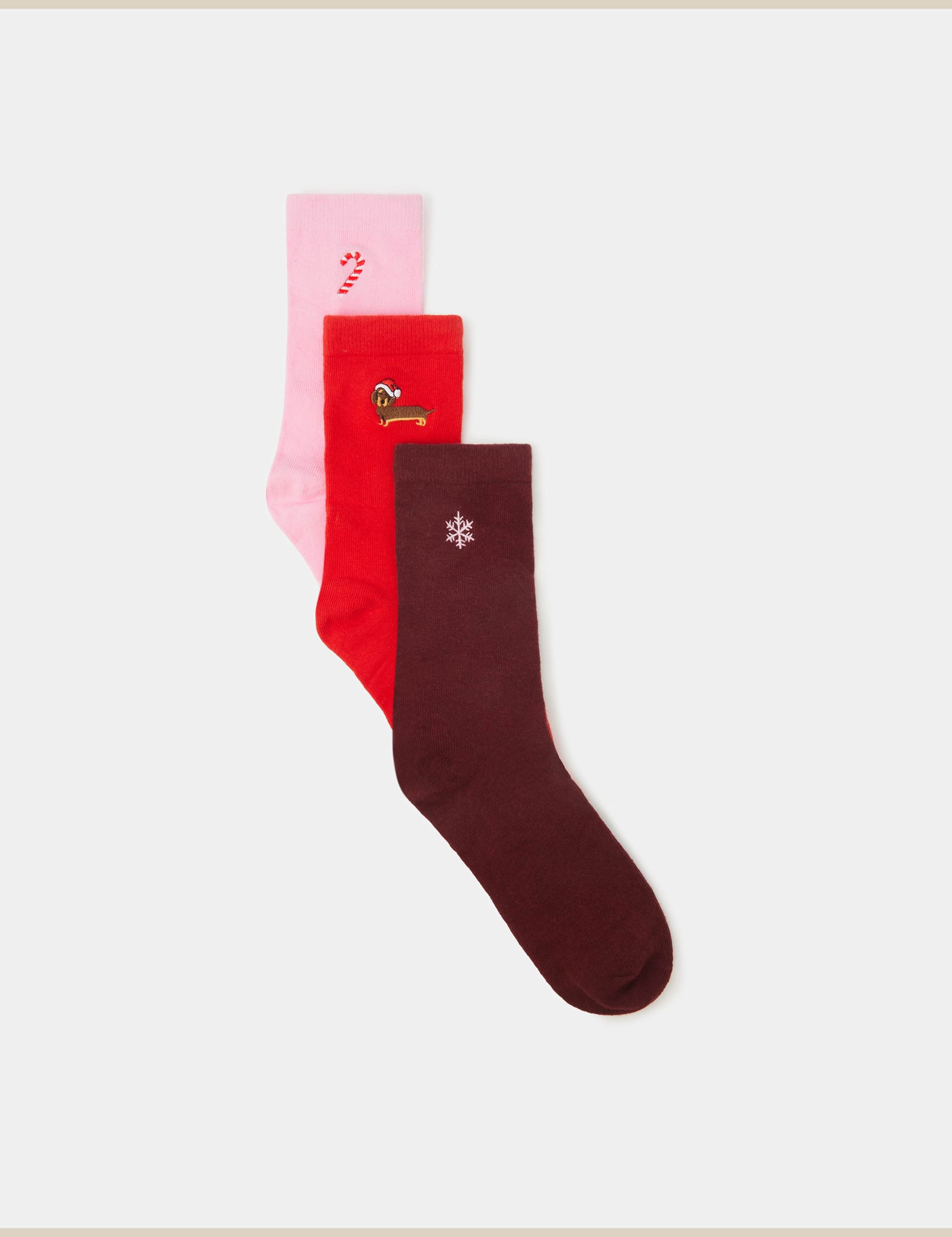 3 Pack Christmas Ankle Socks