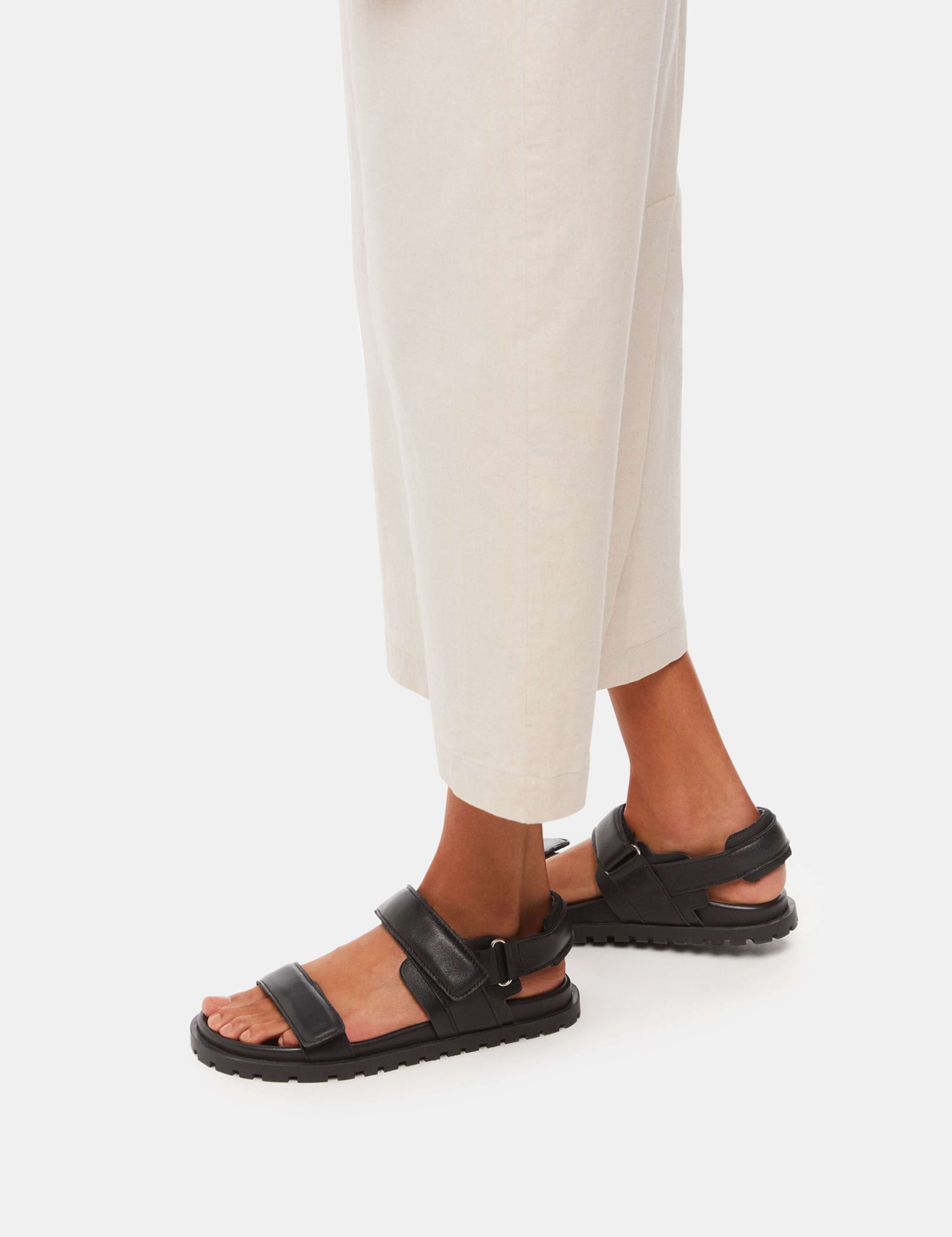 Leather Riptape Sandals