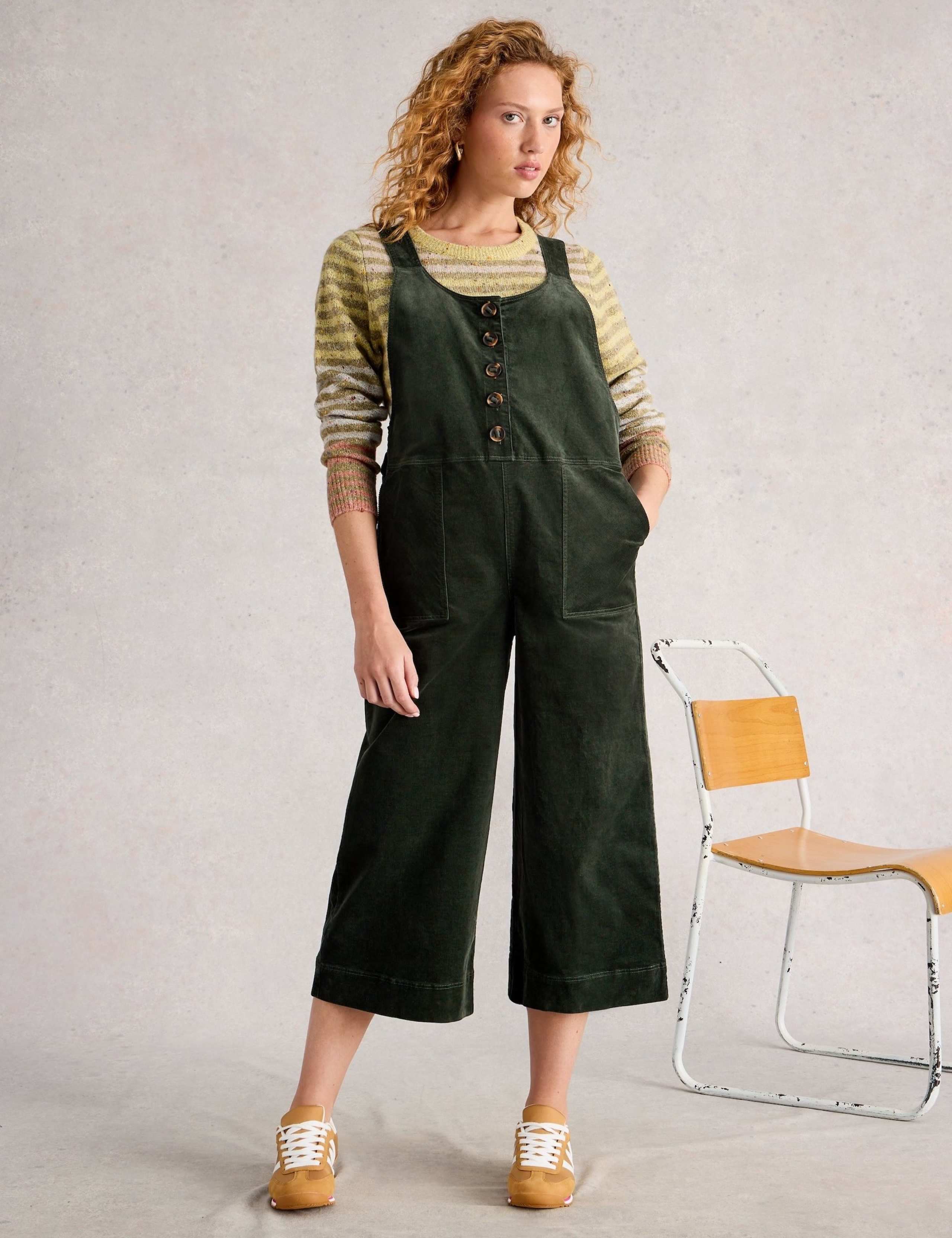 Pure Cotton Corduroy Dungarees