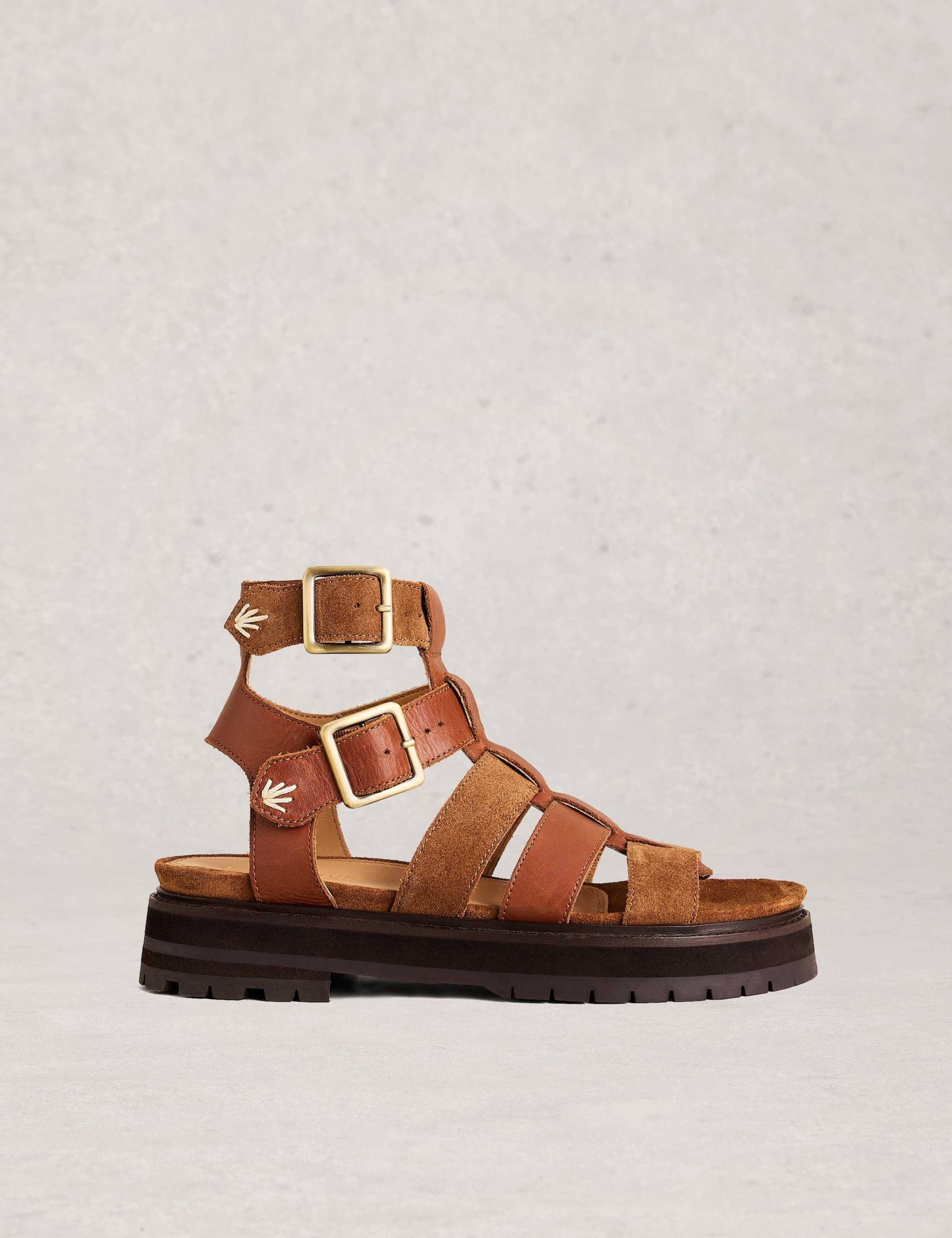 Leather Footbed Gladiator Sandals