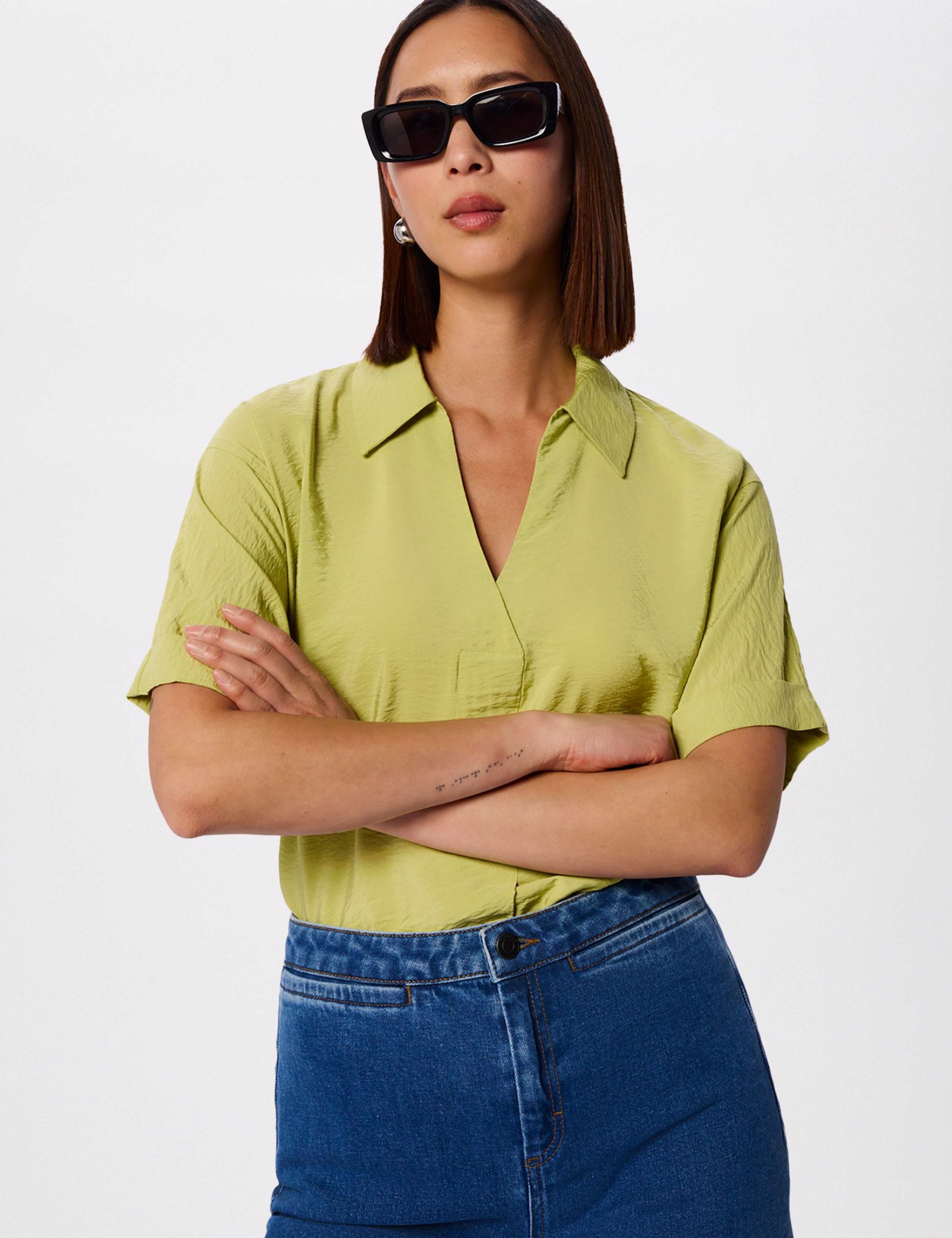 Sasha Collared V-Neck Shirt