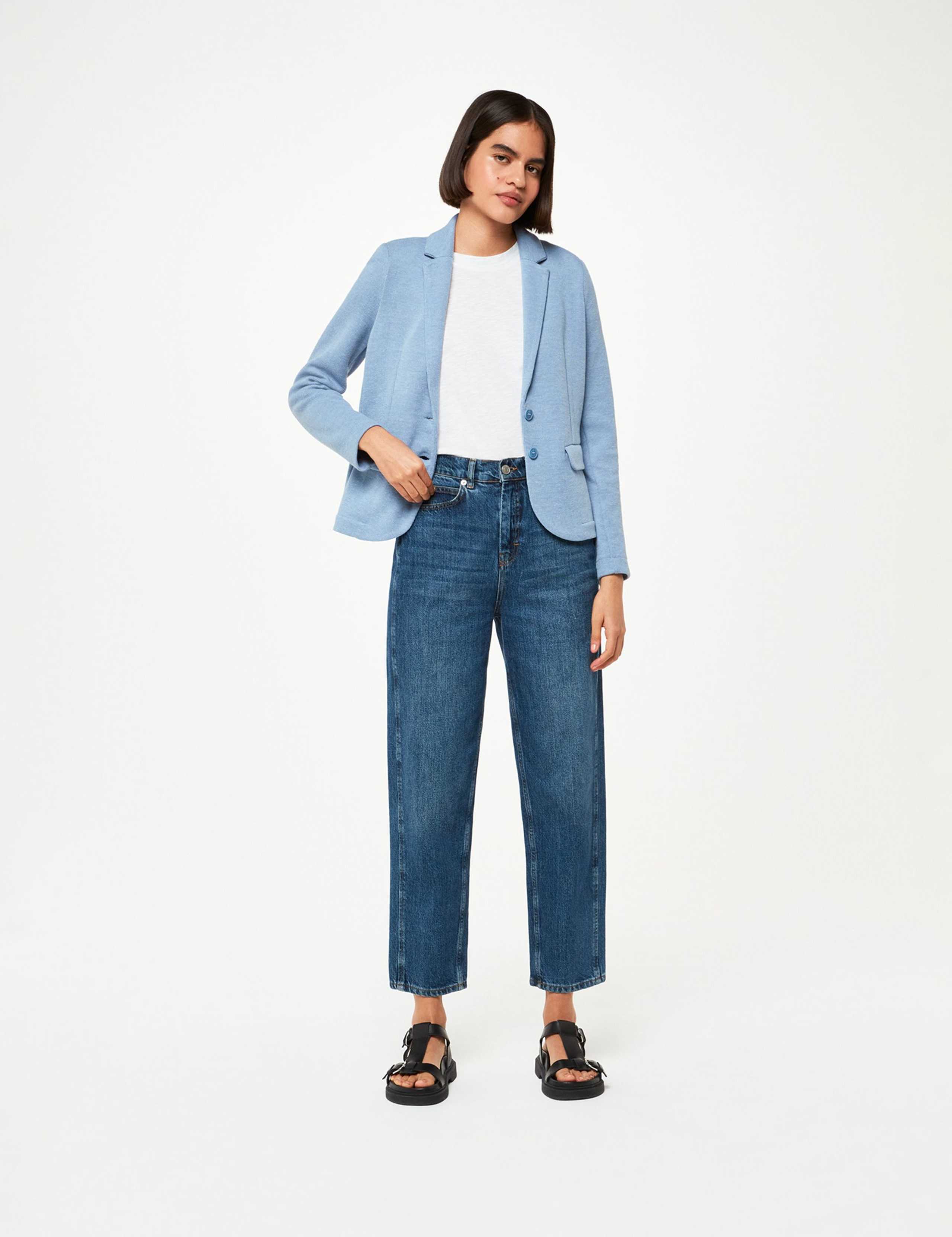 Jersey Slim Single Breasted Blazer Jacket