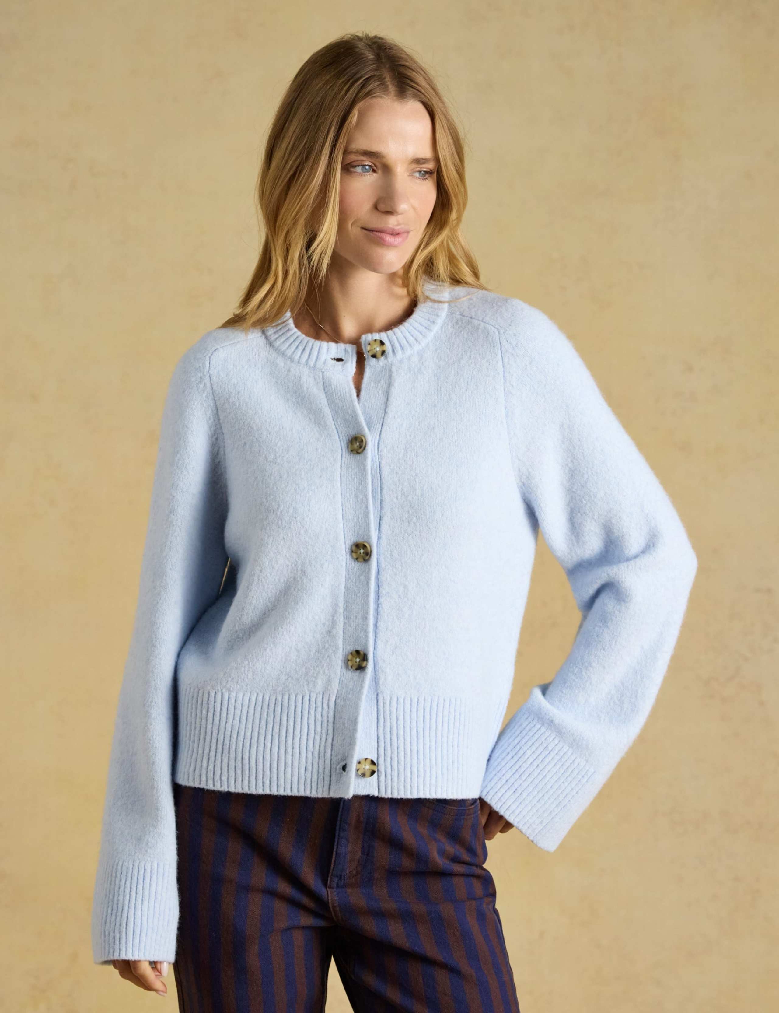 Textured Crew Neck Cardigan
