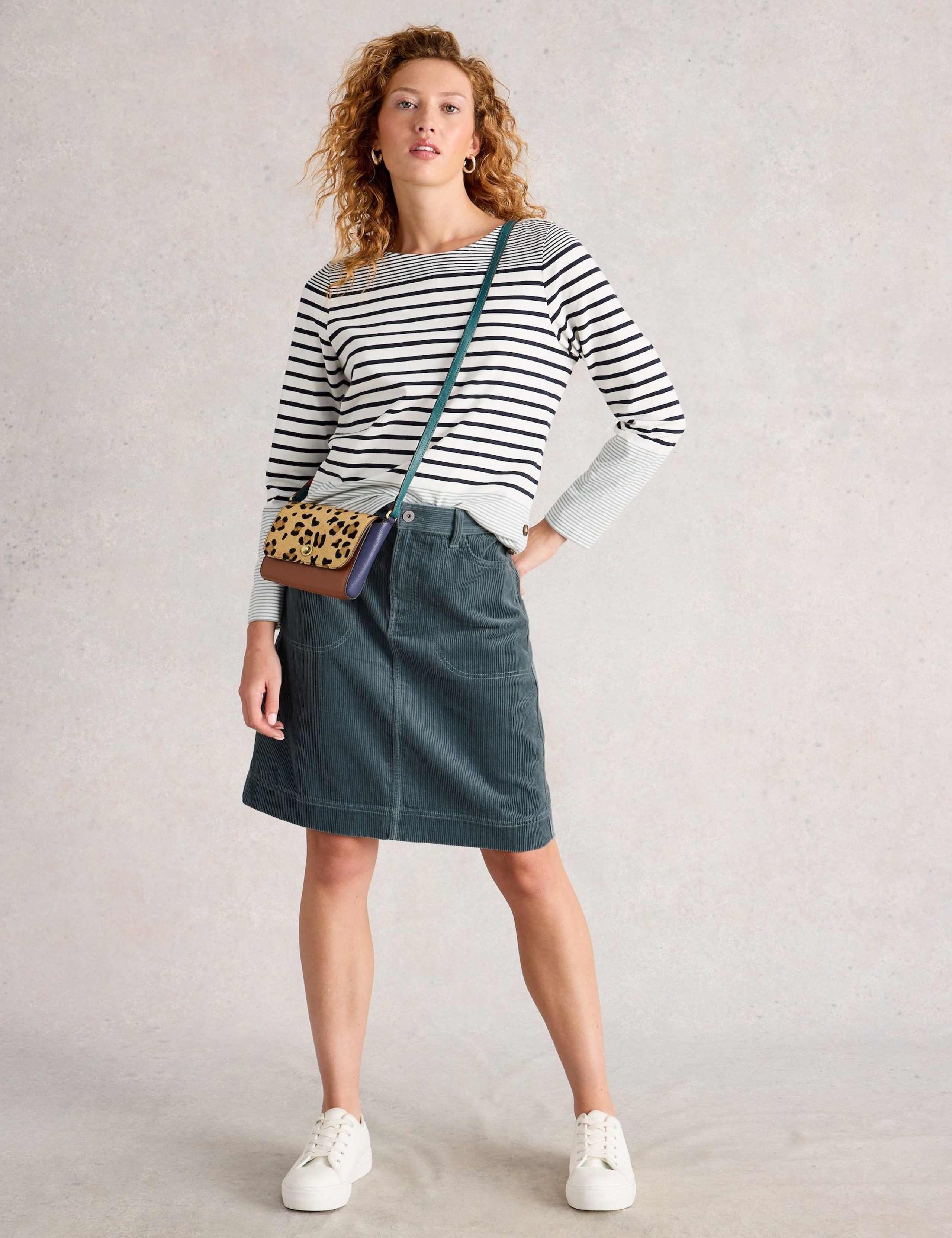 Cotton Rich Corduroy A Line Skirt