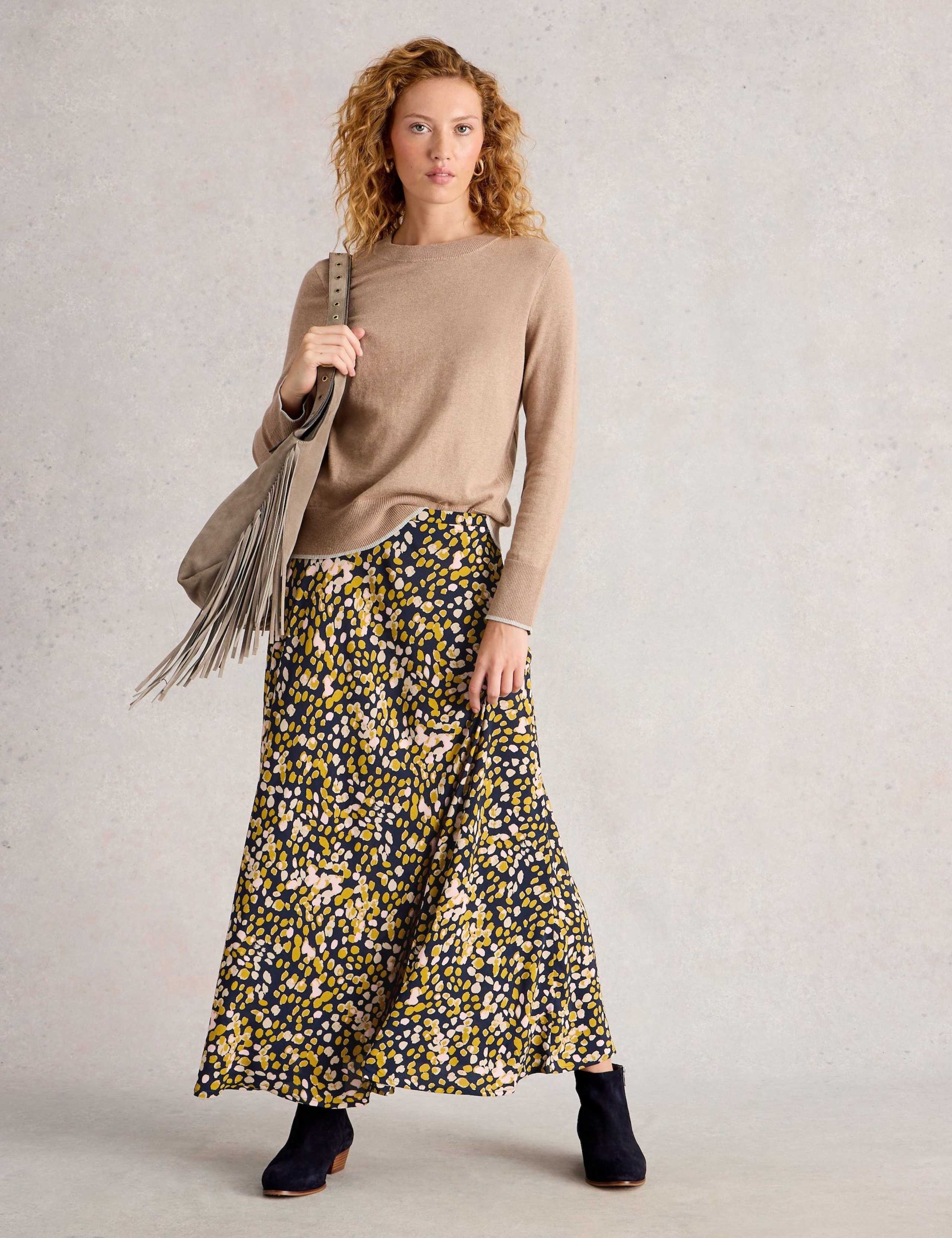 Printed A-Line Maxi Skirt