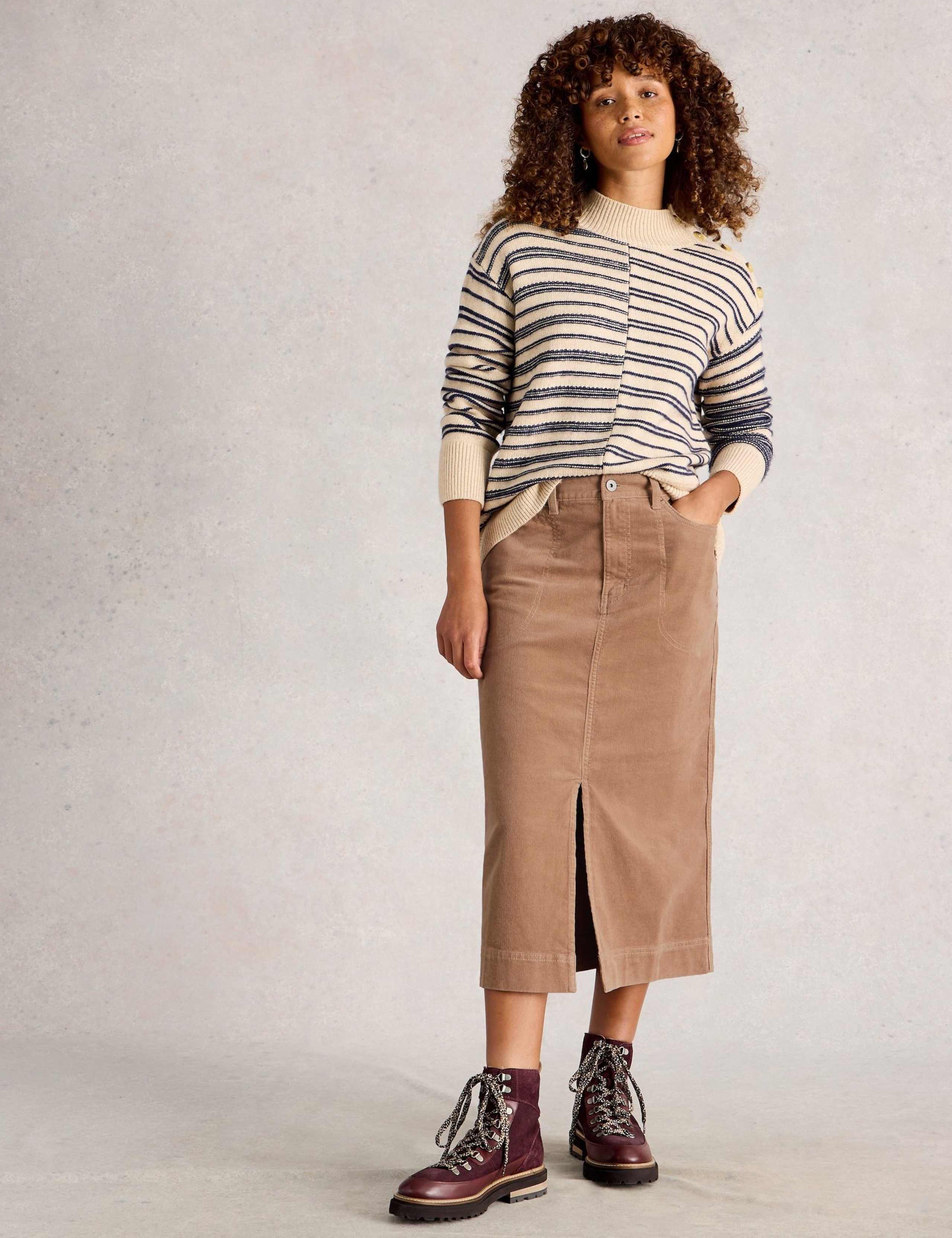 Tia Cord Midi Skirt