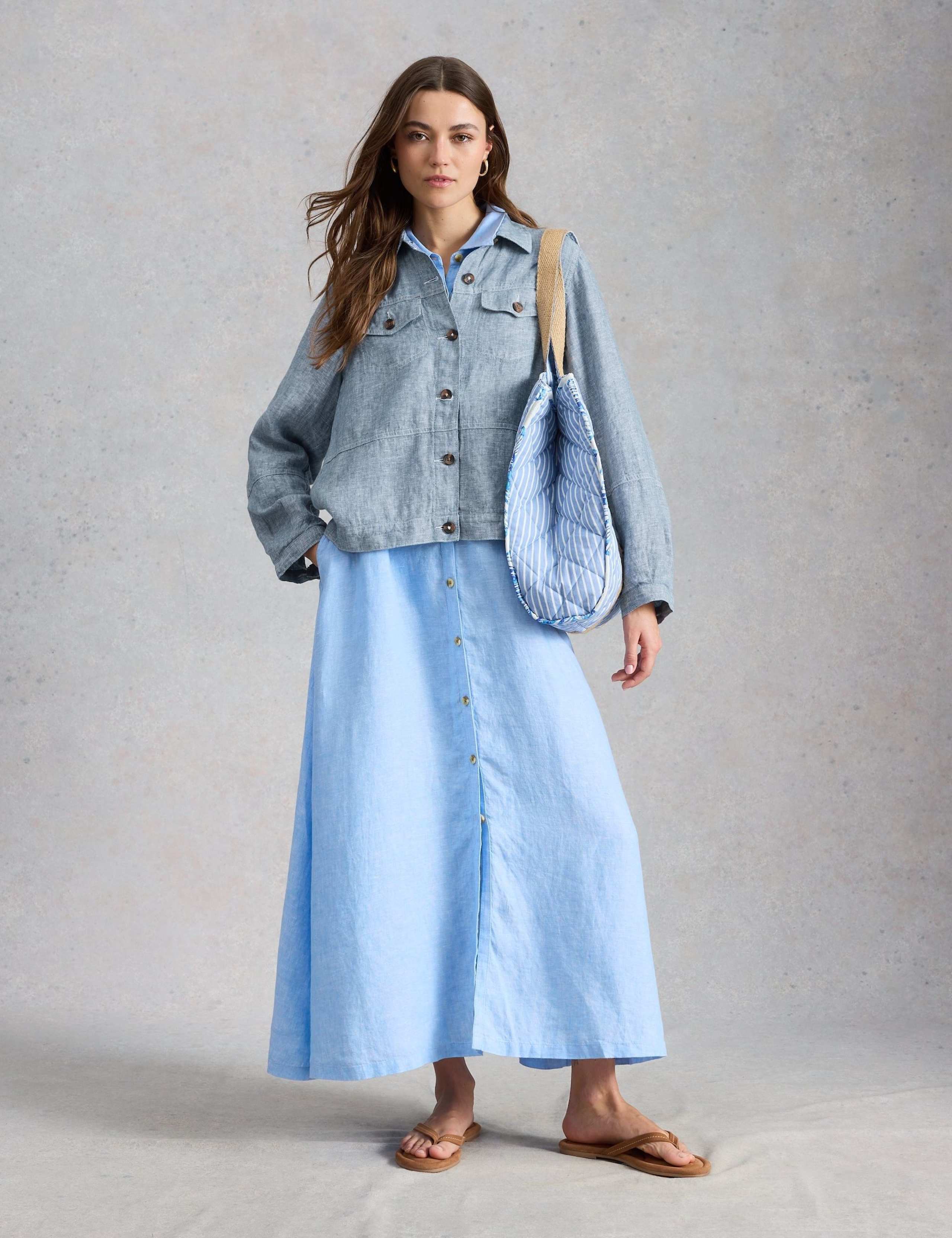 Pure Linen Lightweight Collared Jacket