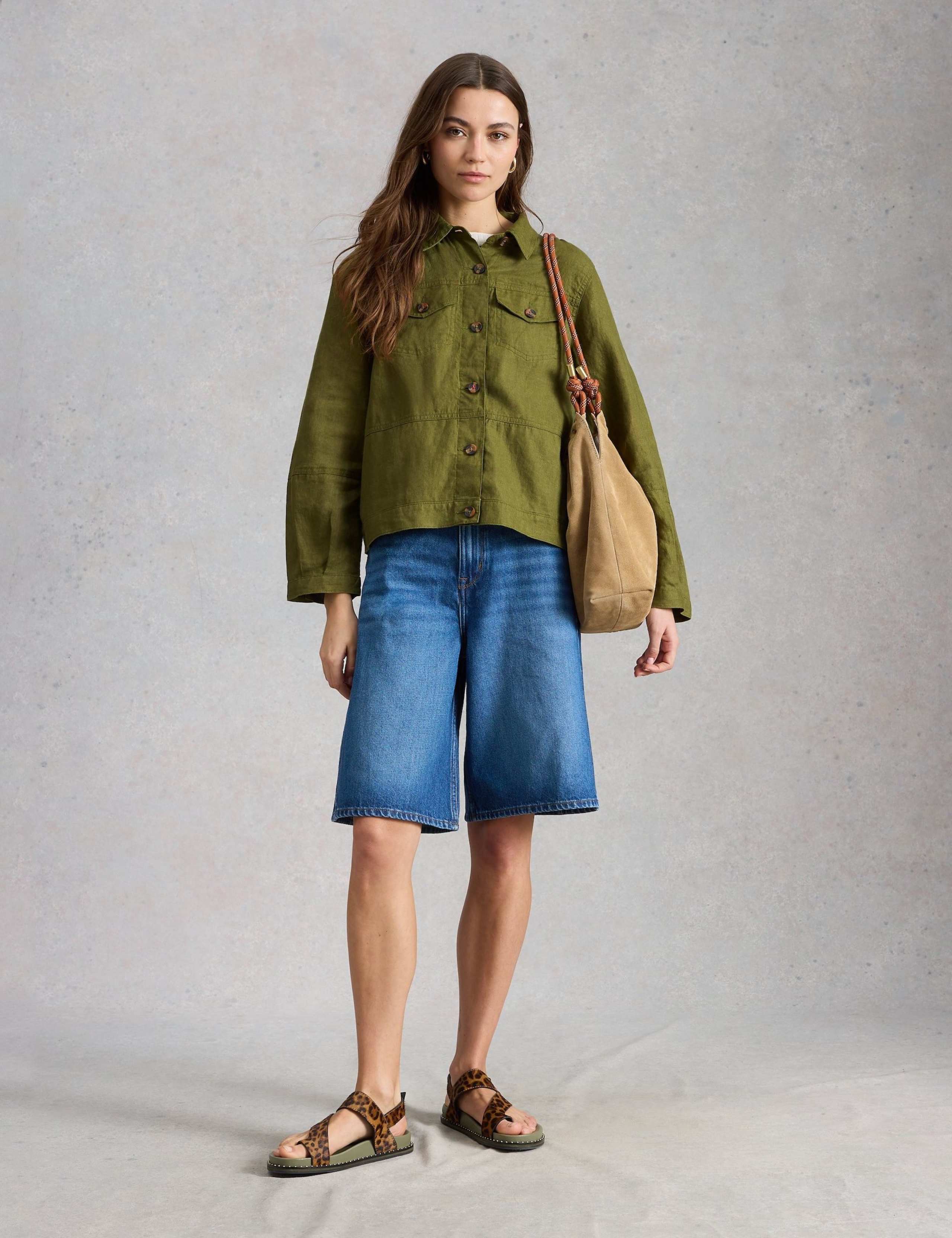 Pure Linen Lightweight Collared Jacket