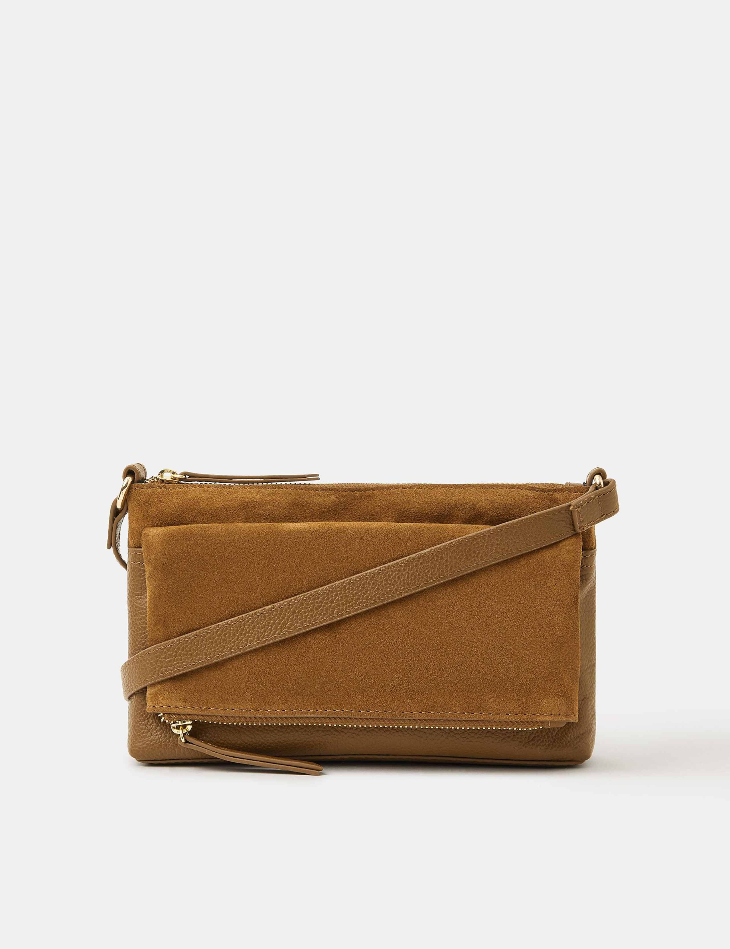 Suede Fold Over Cross Body Bag