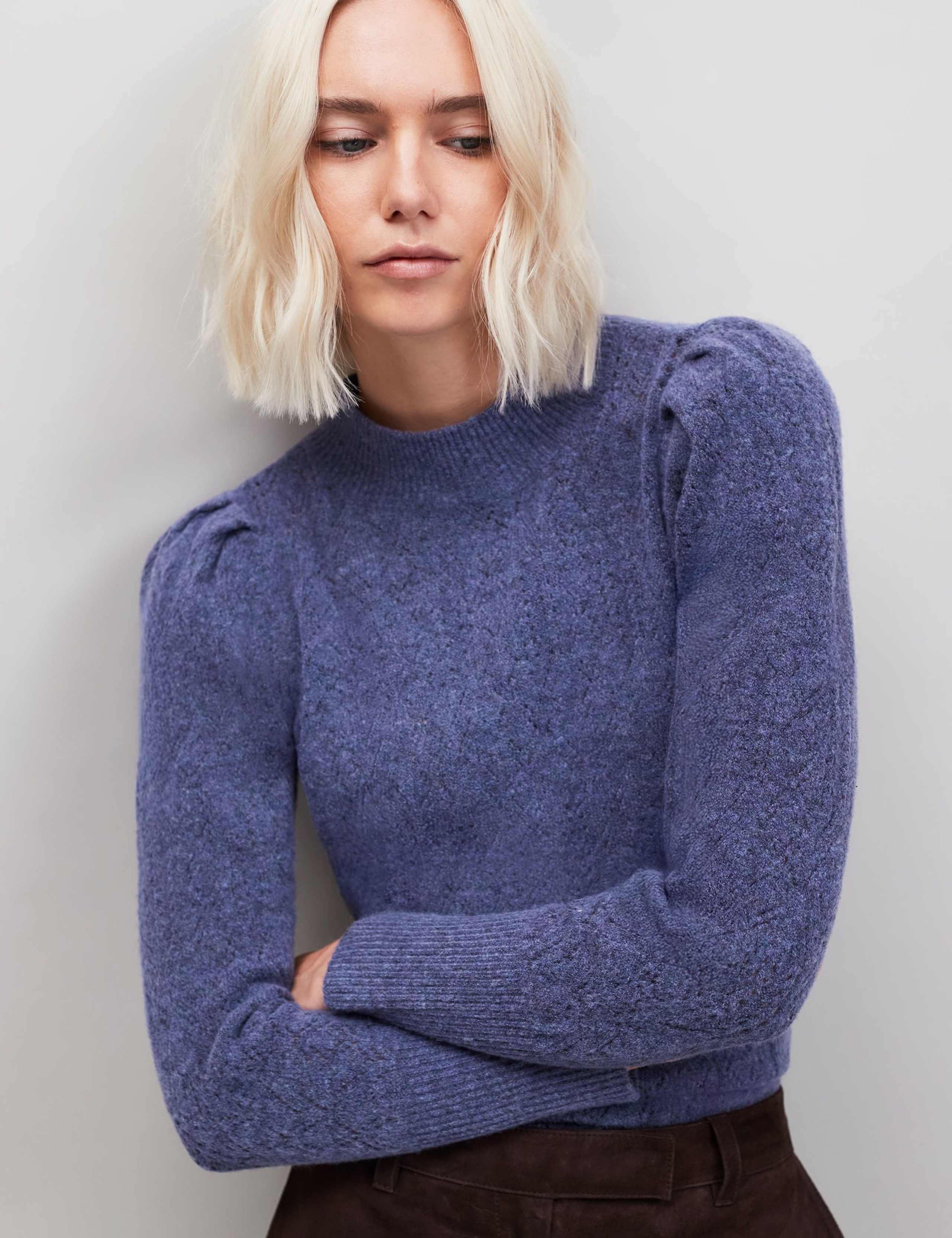 Pointelle Puff Sleeve Jumper