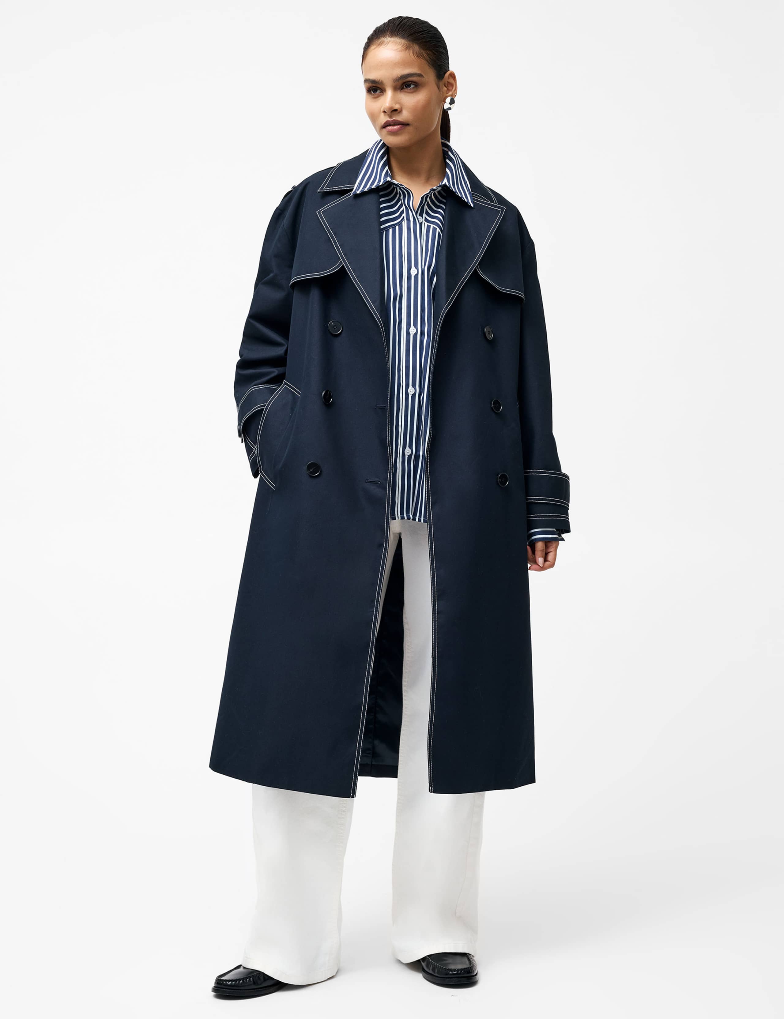 Cotton Rich Double Breasted Trench Coat