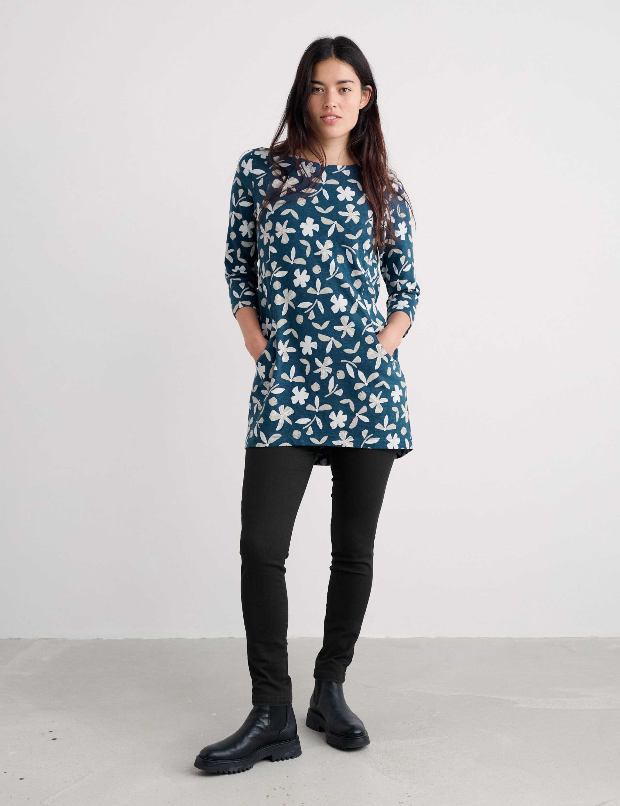 Pure Cotton Floral Relaxed Tunic