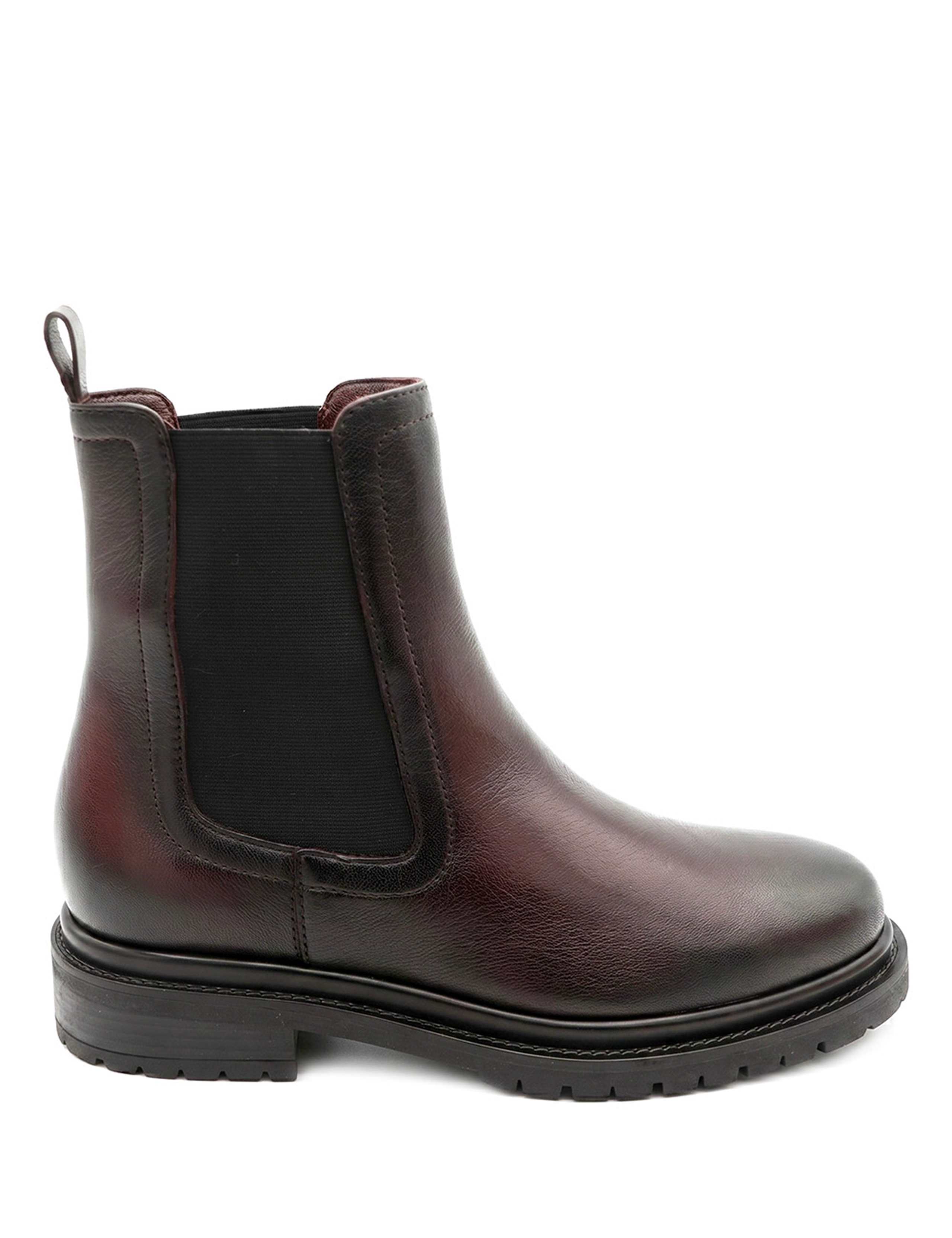 Leather Chelsea Block Heel Ankle Boots