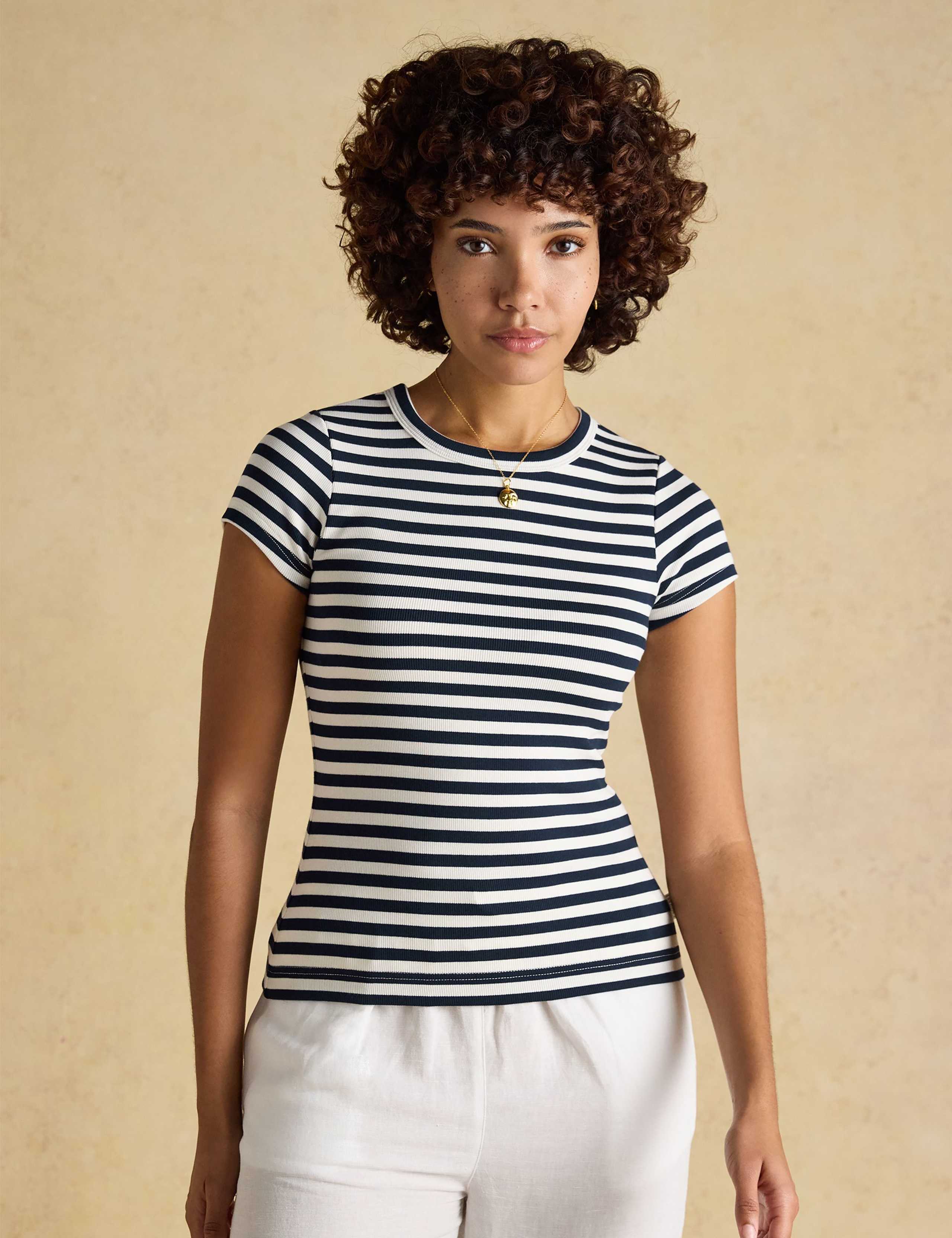 Cotton Rich Ribbed Striped T-Shirt