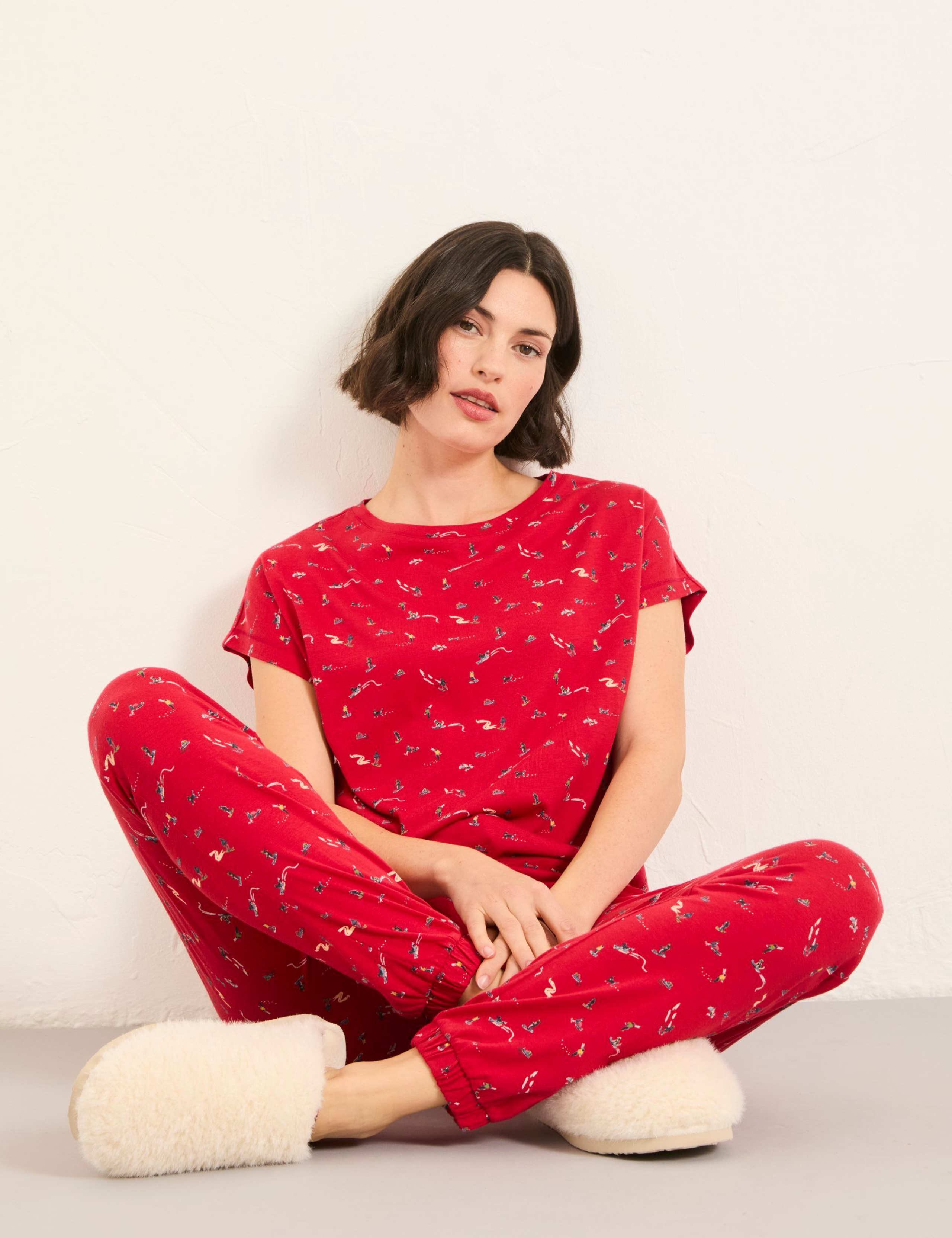 Cotton Modal Ski Print Pyjama Set