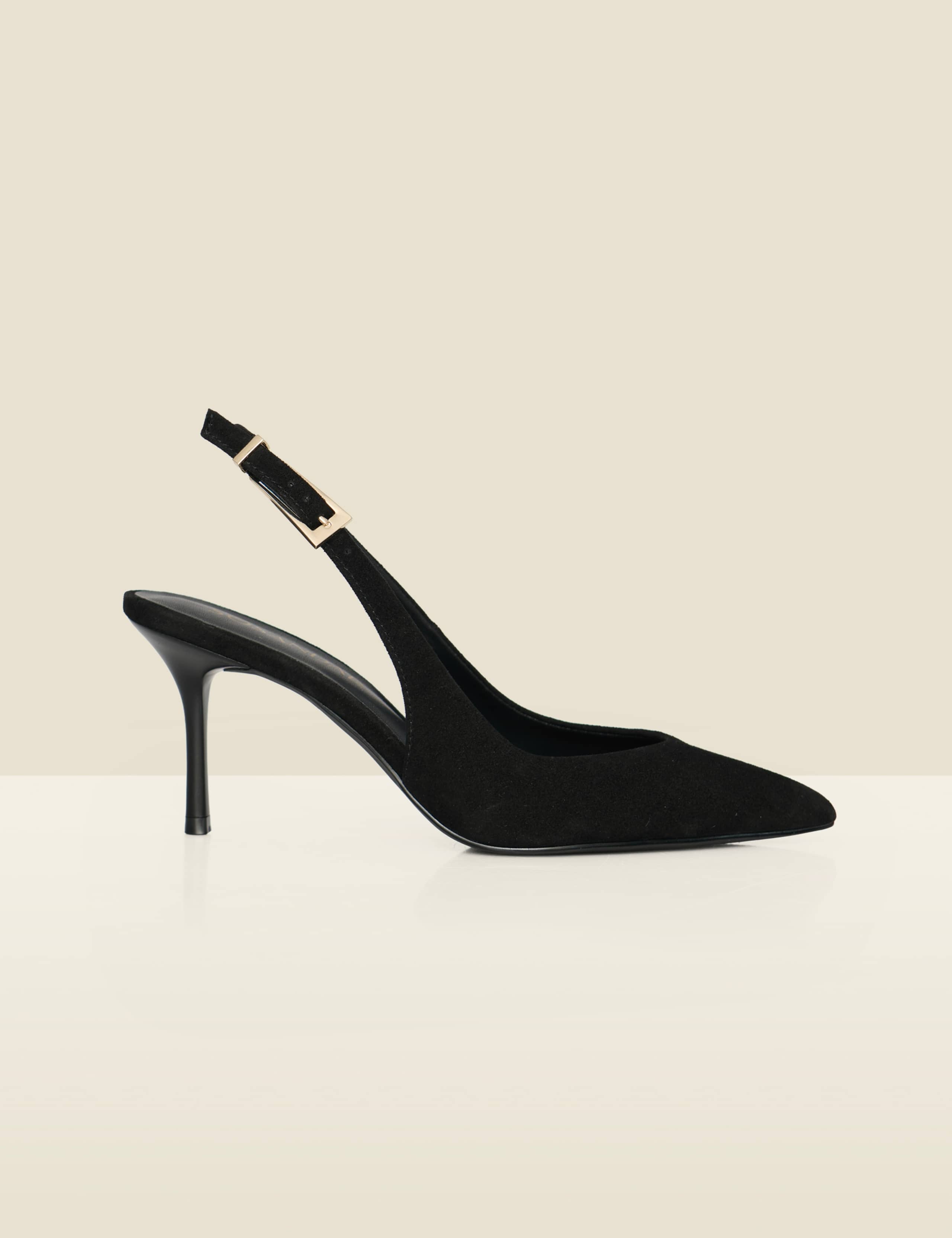 Suede Slingback Court Shoes