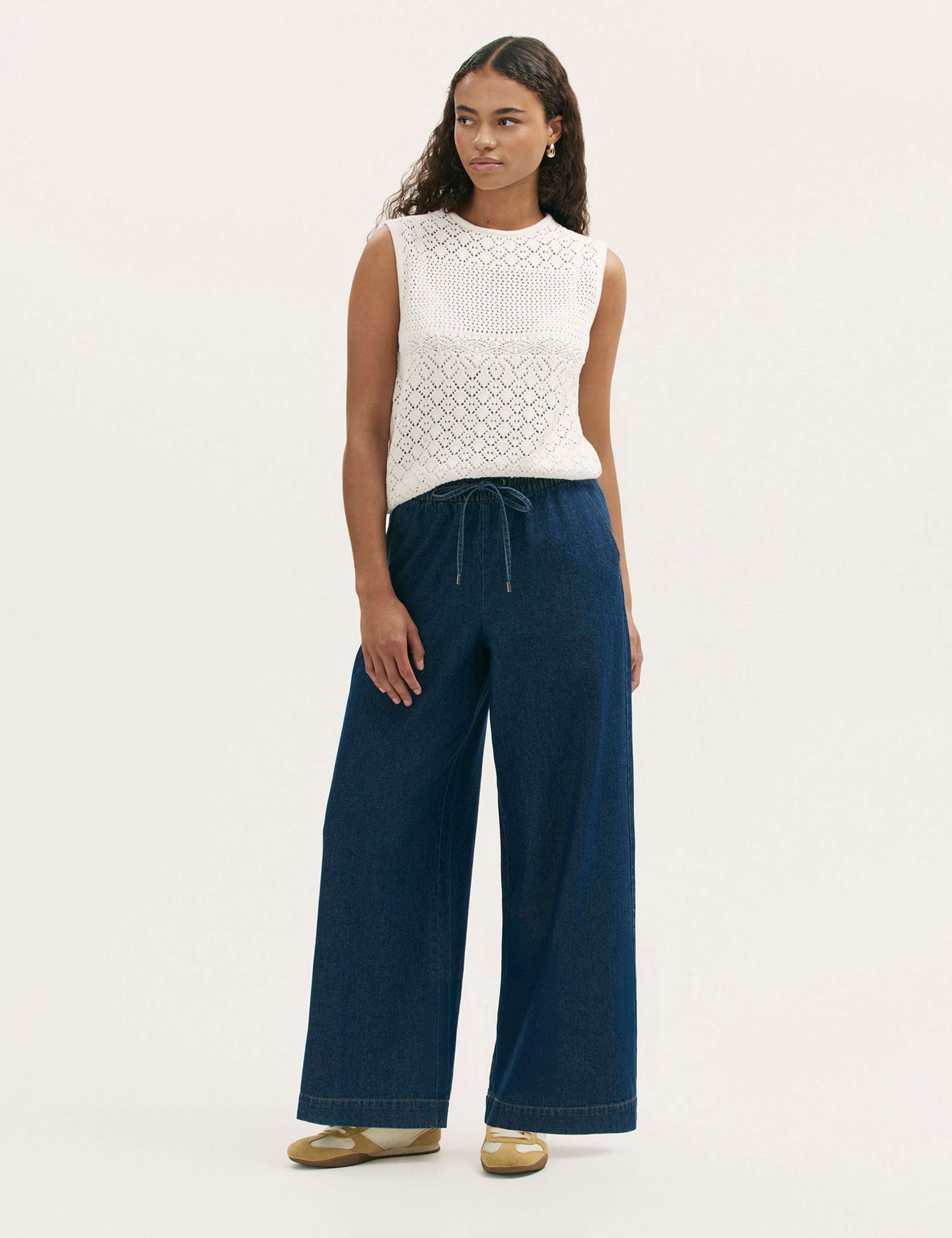 Denim Wide Leg Trousers