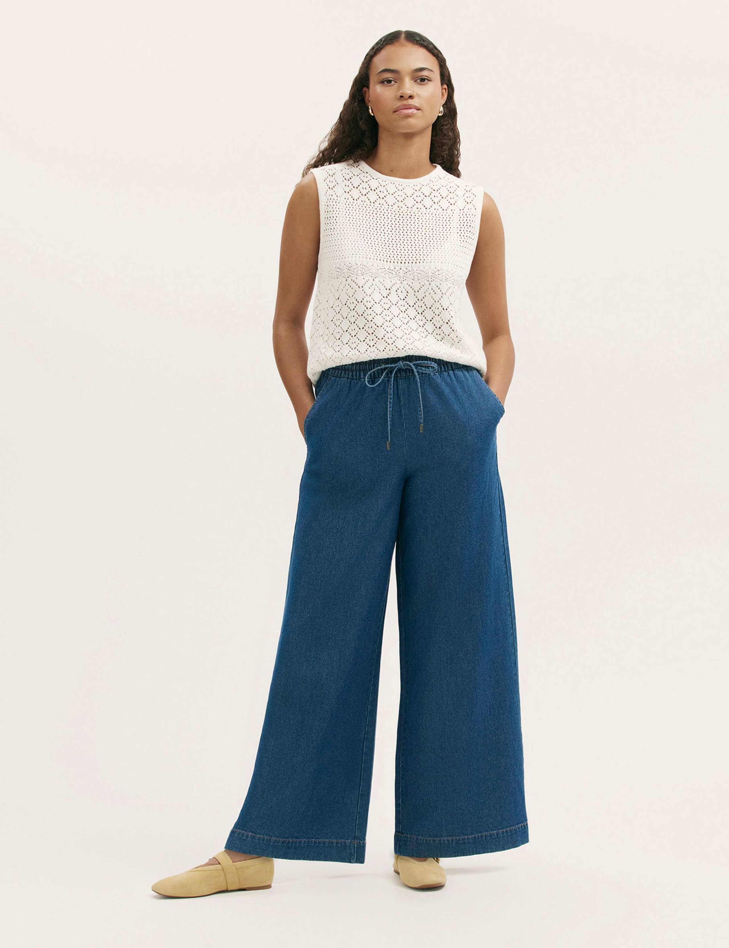 Denim Wide Leg Trousers
