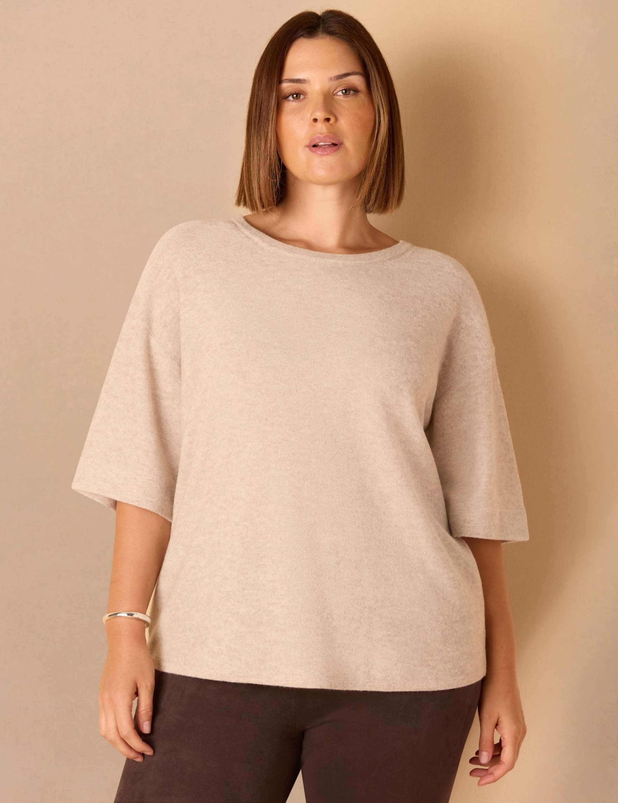 Wool Blend Ribbed Batwing Top