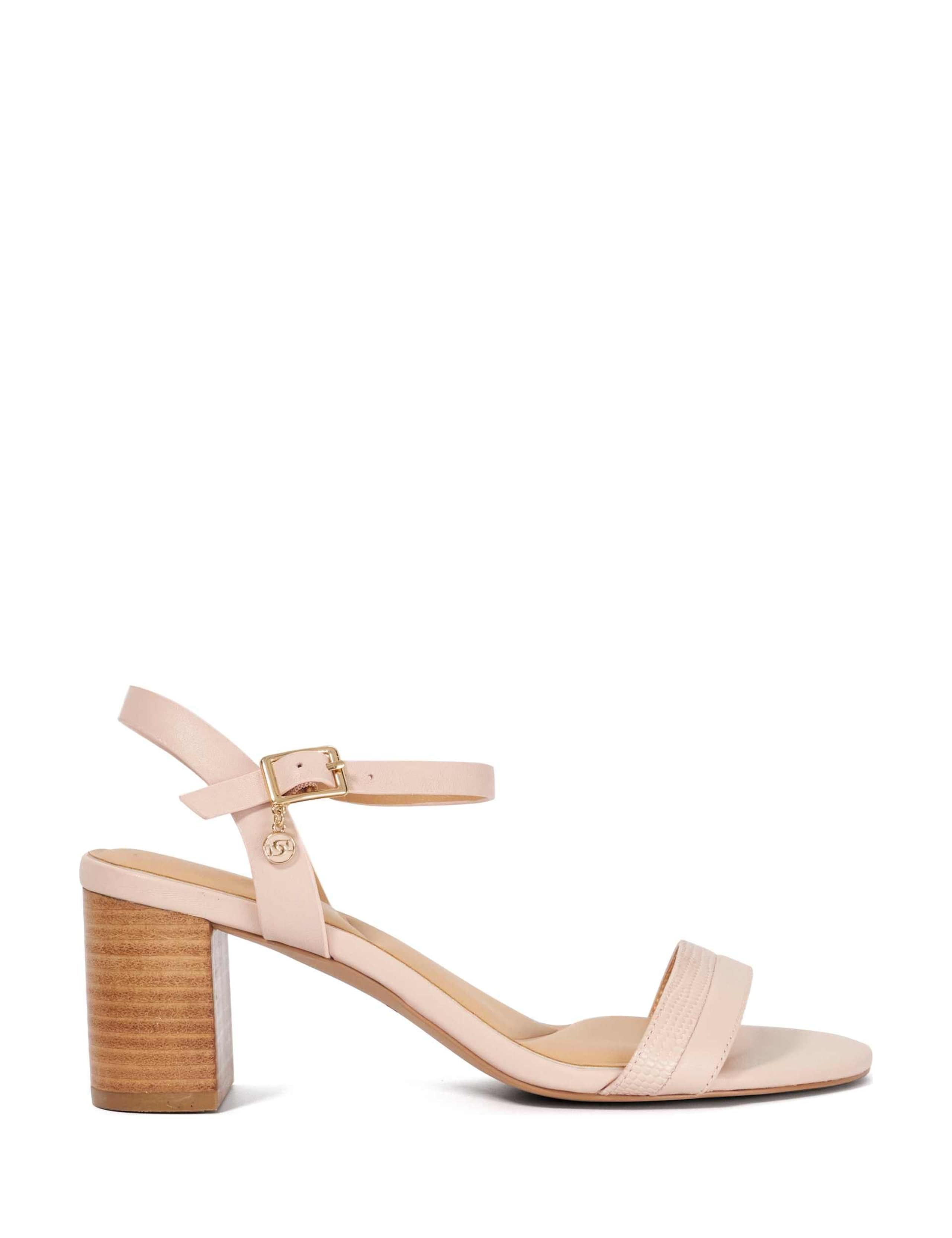 Leather Ankle Strap Block Heel Sandals