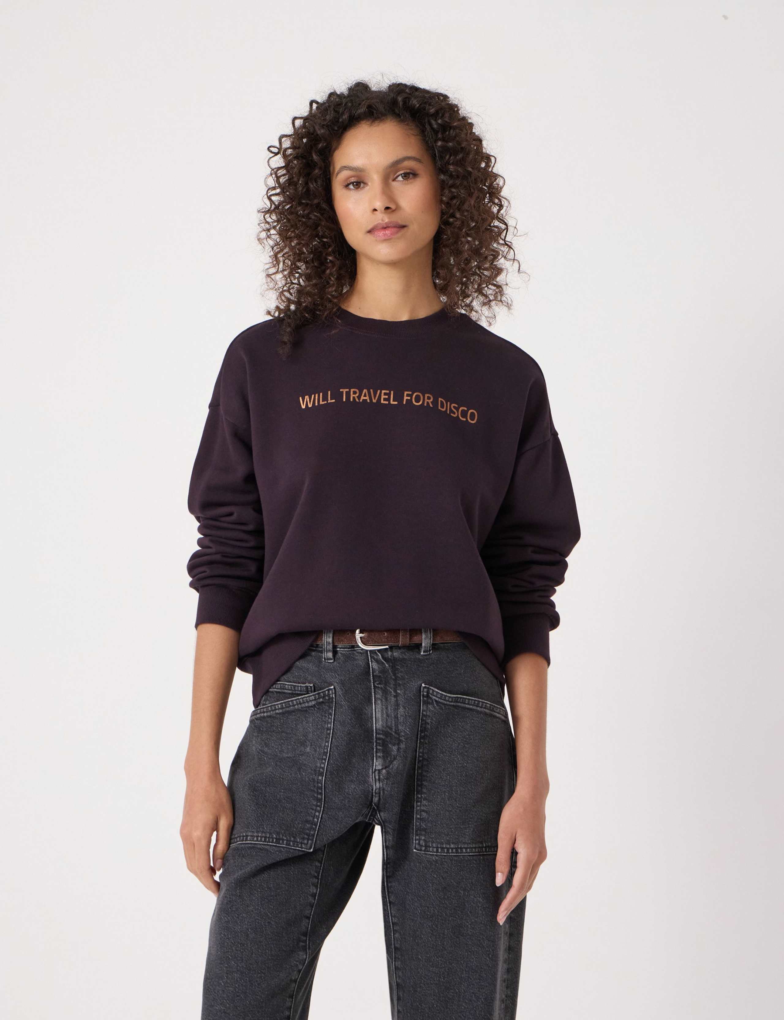 Pure Cotton Disco Slogan Sweatshirt