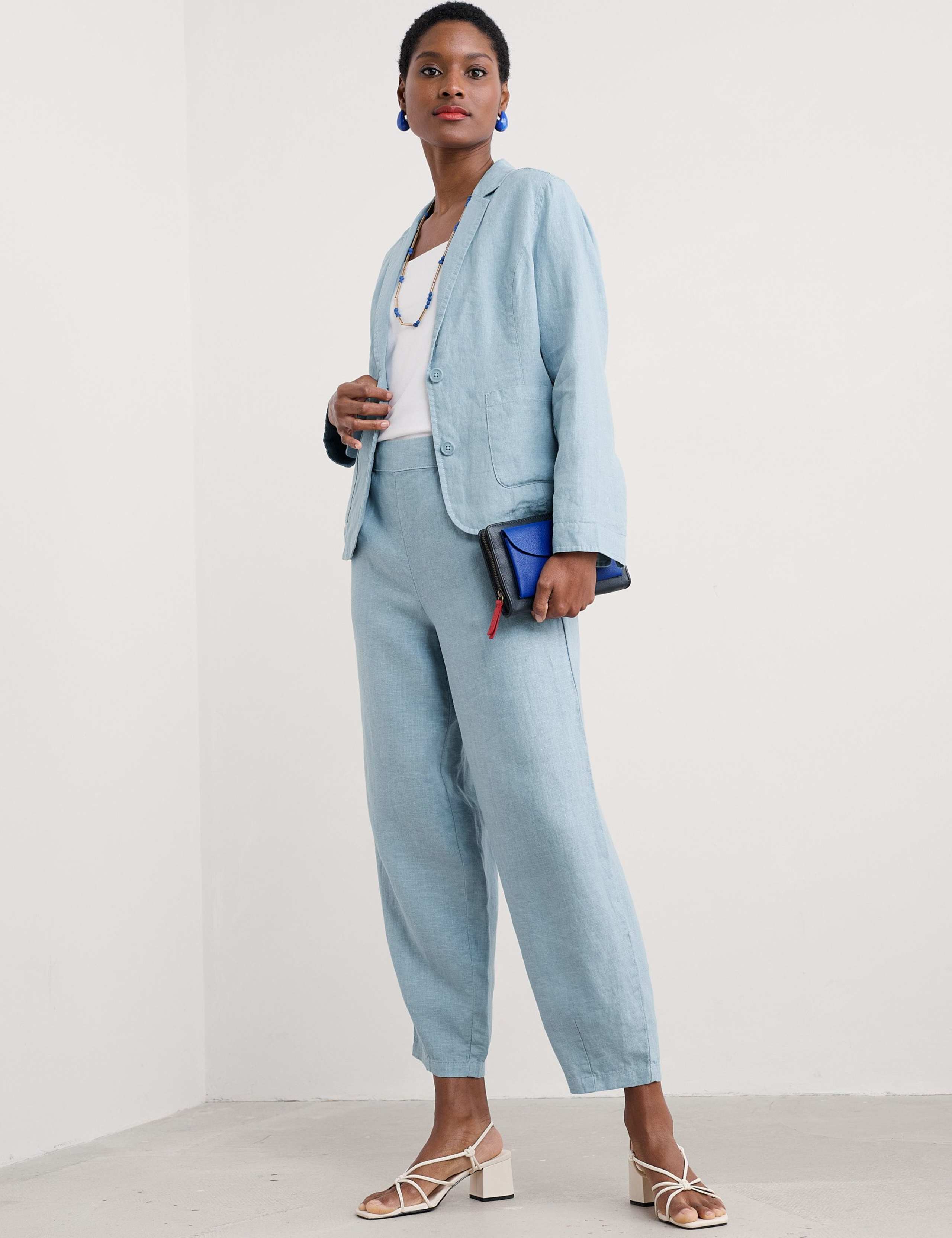 Pure Linen Single Breasted Blazer