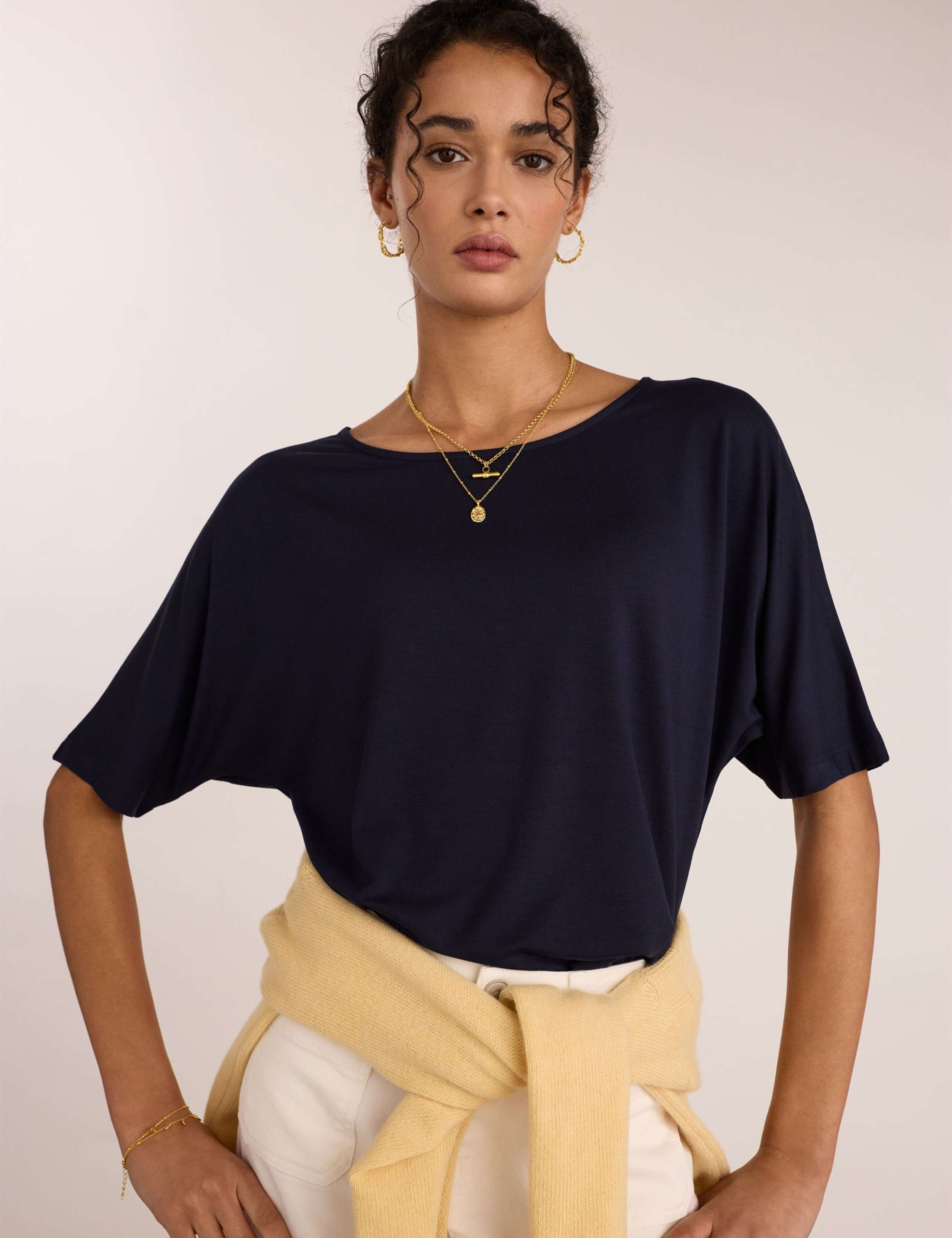 Relaxed Boat Neck T-Shirt