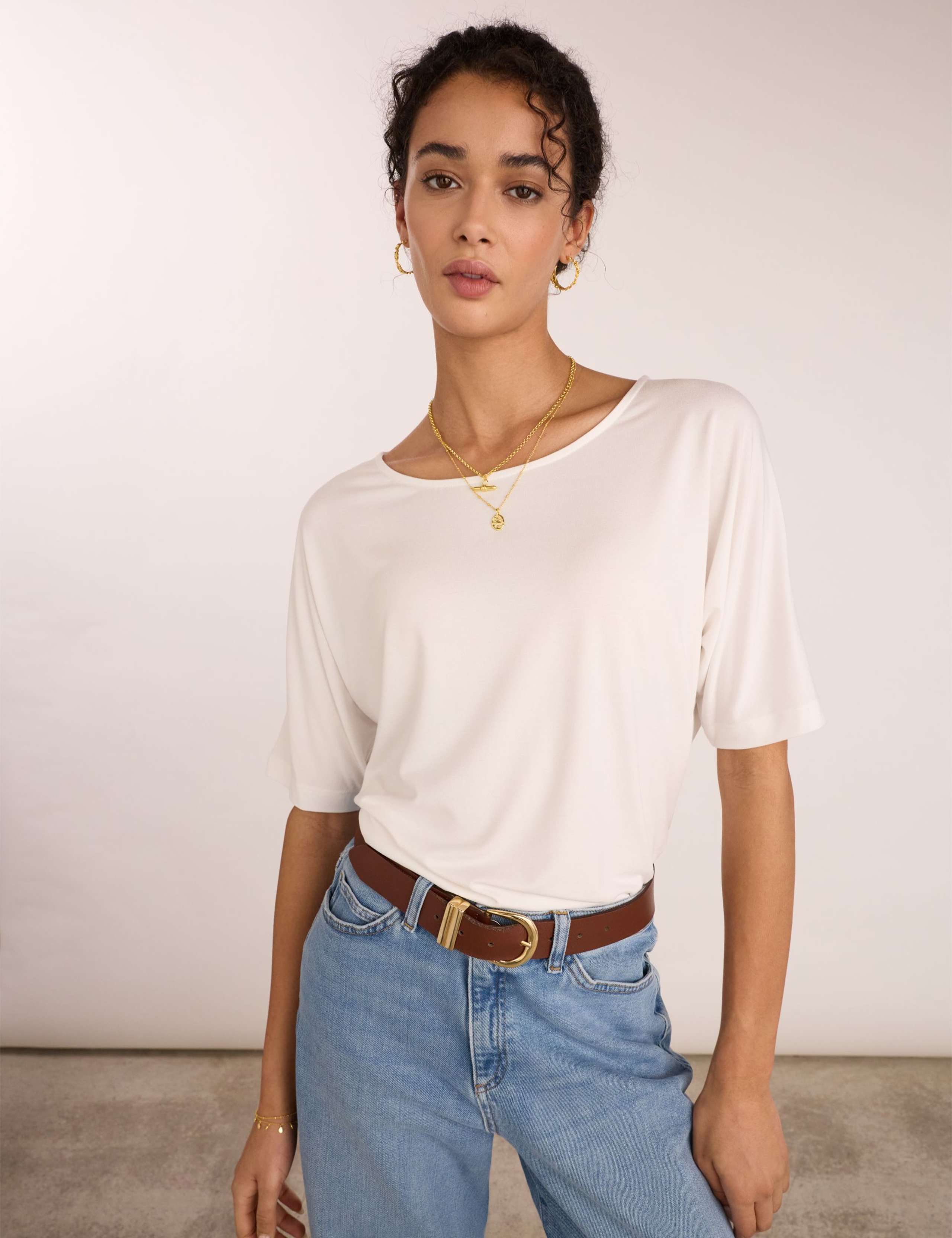 Relaxed Boat Neck T-Shirt