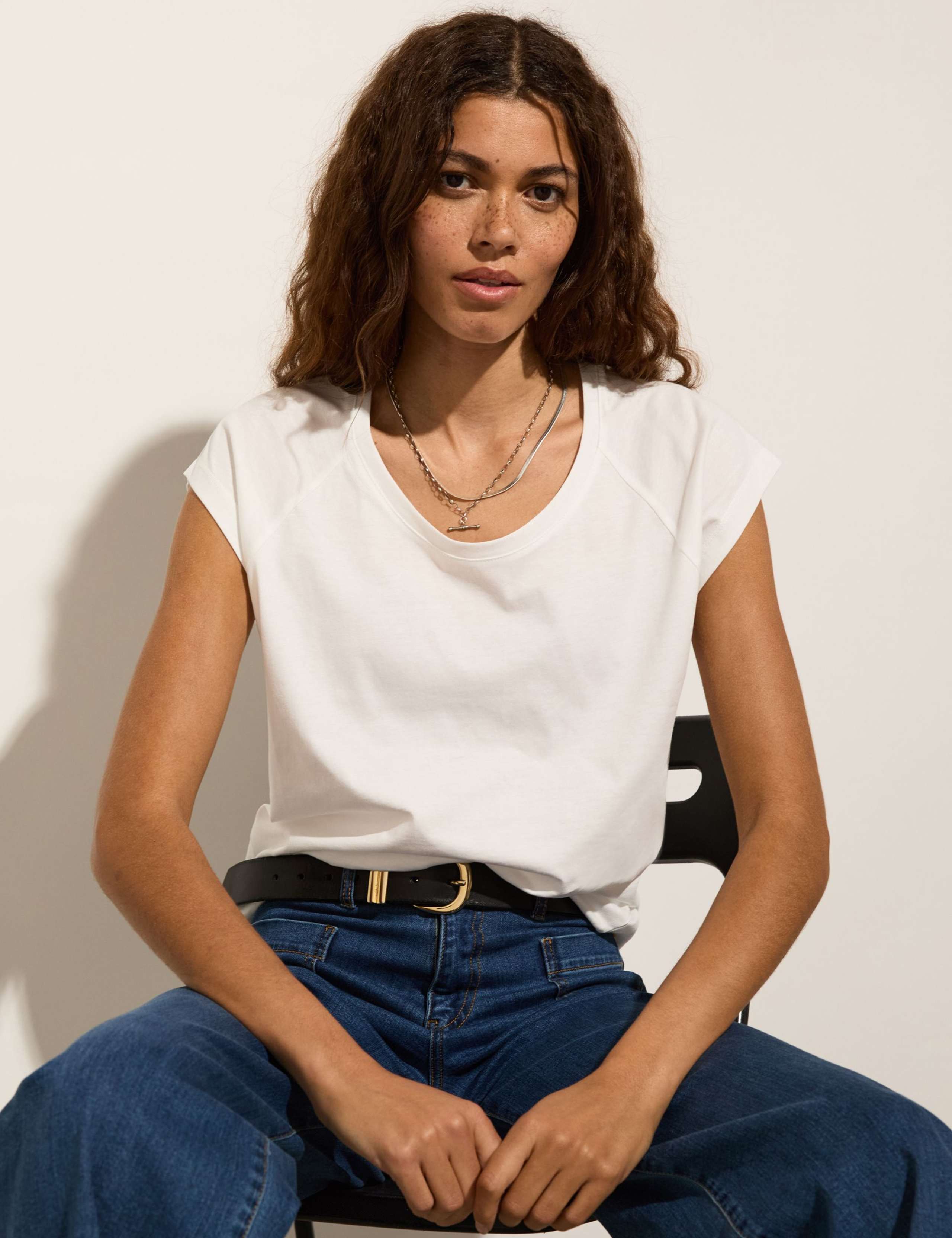 Pure Cotton Scoop Neck T-Shirt