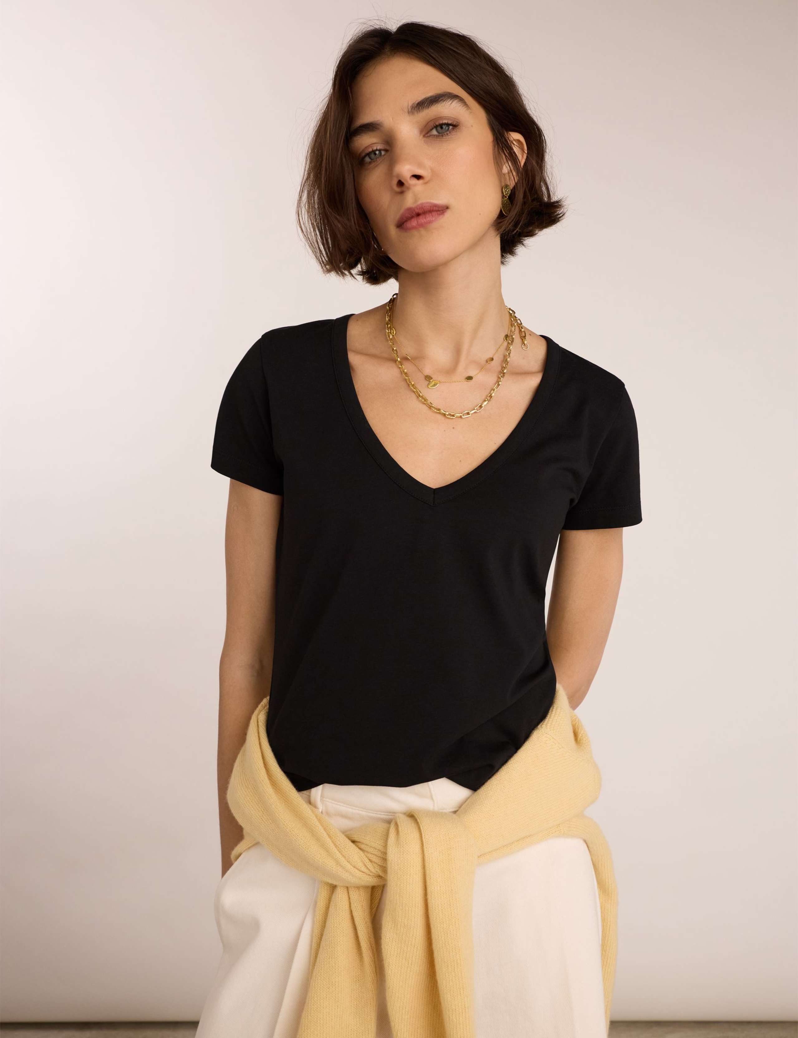 Cotton Rich V-Neck T-Shirt