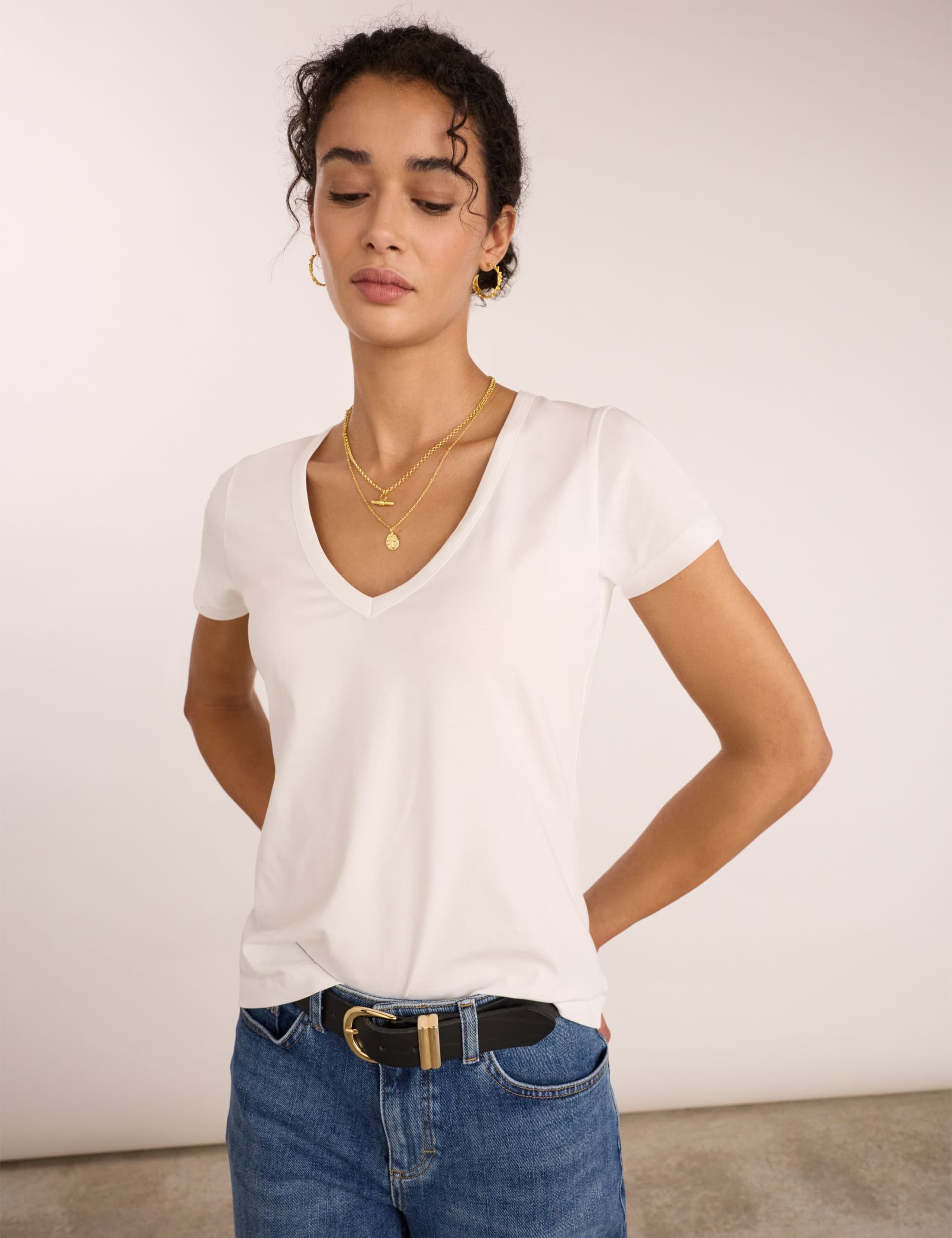 Cotton Rich V-Neck T-Shirt