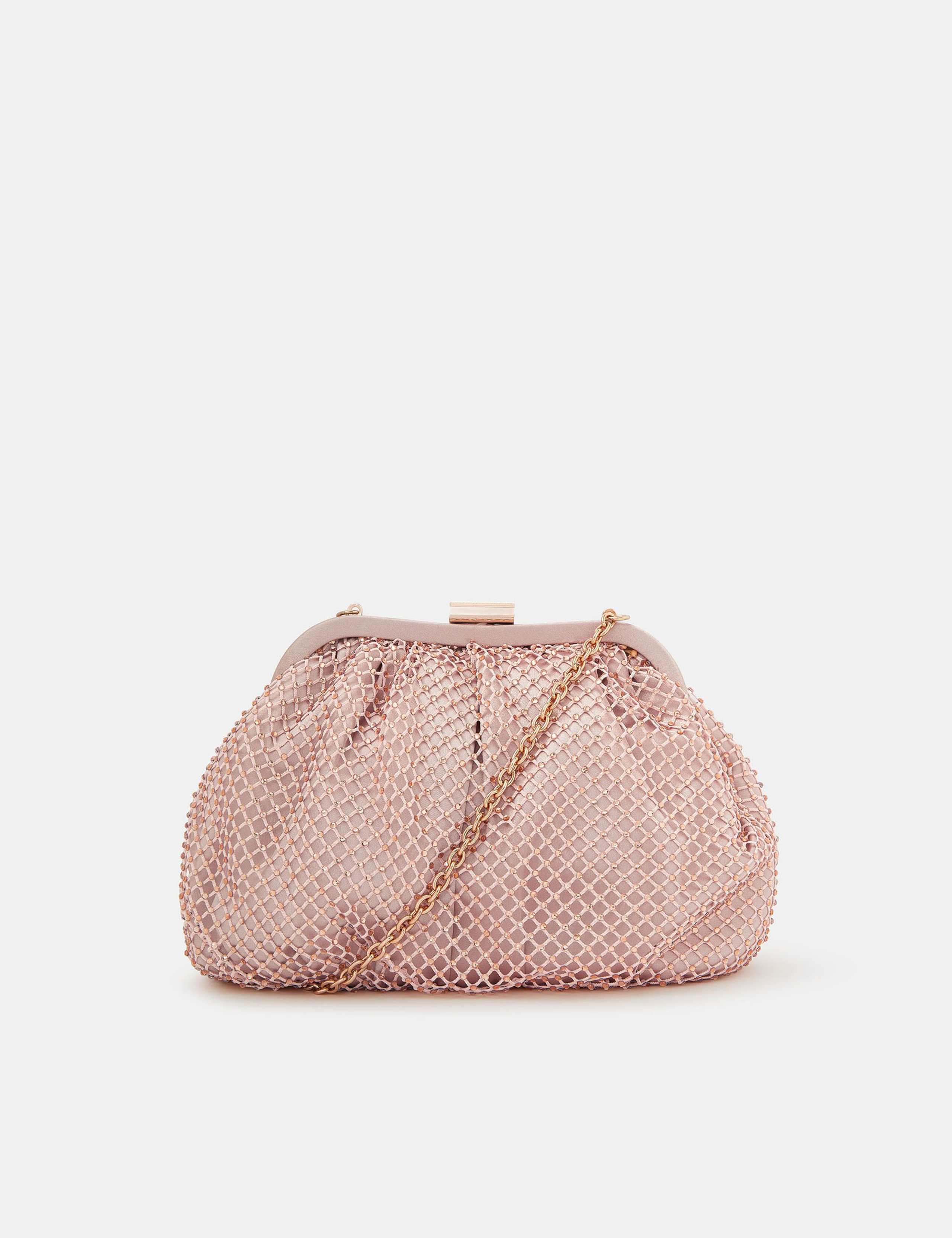 Diamante Chain Strap Clutch Bag