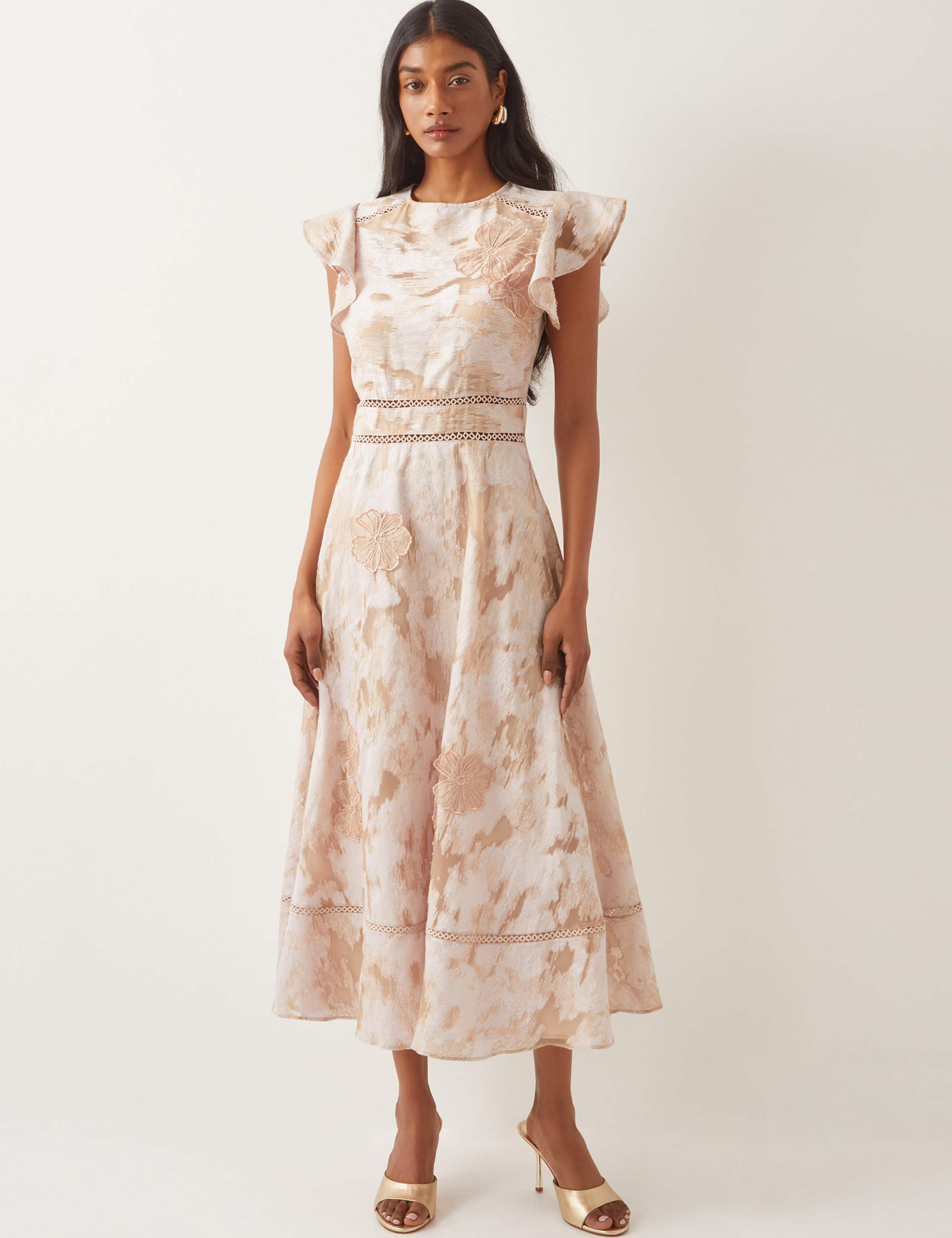Jacquard Embroidered Midaxi Tea Dress