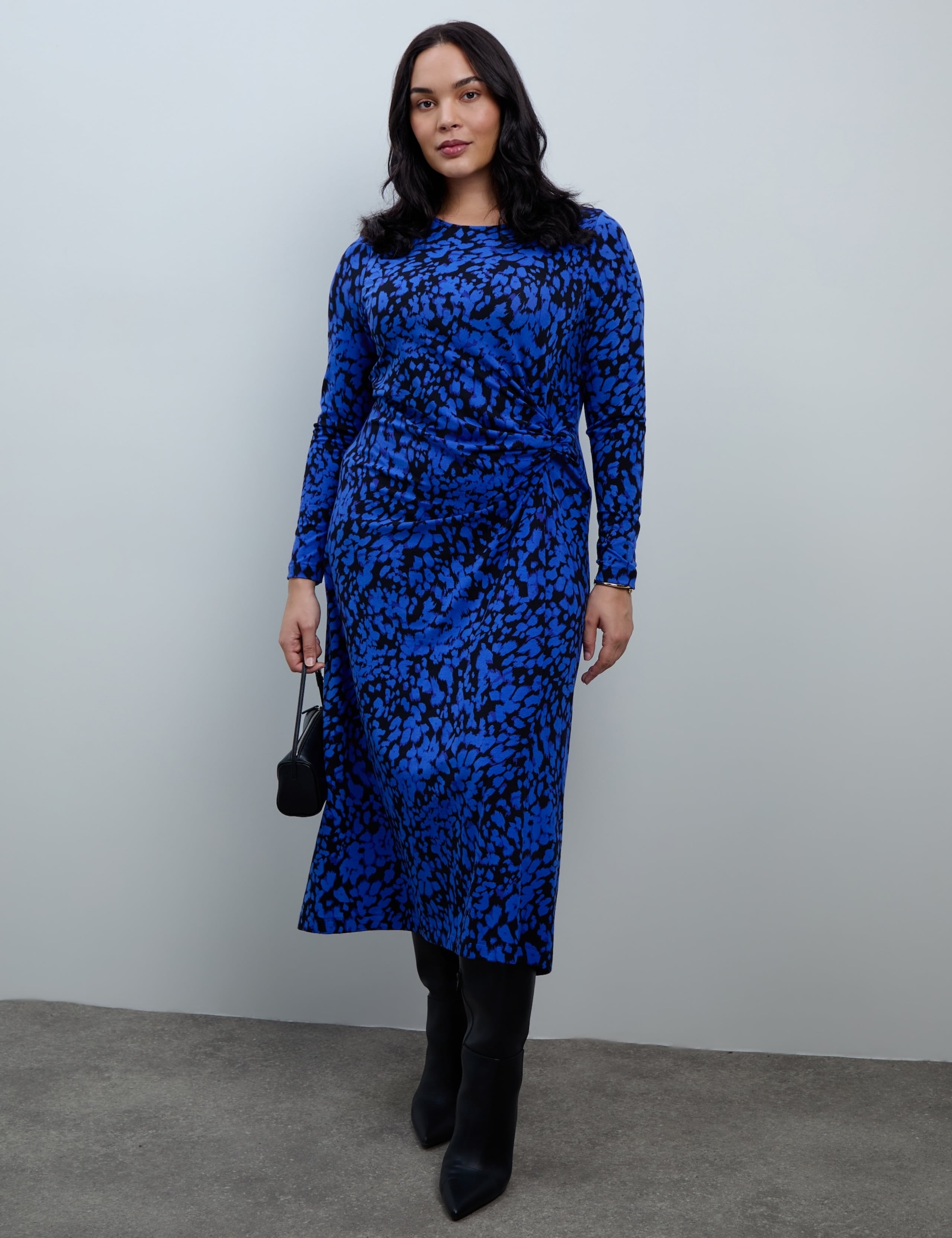 Curve Jersey Abstract Print Midaxi Dress